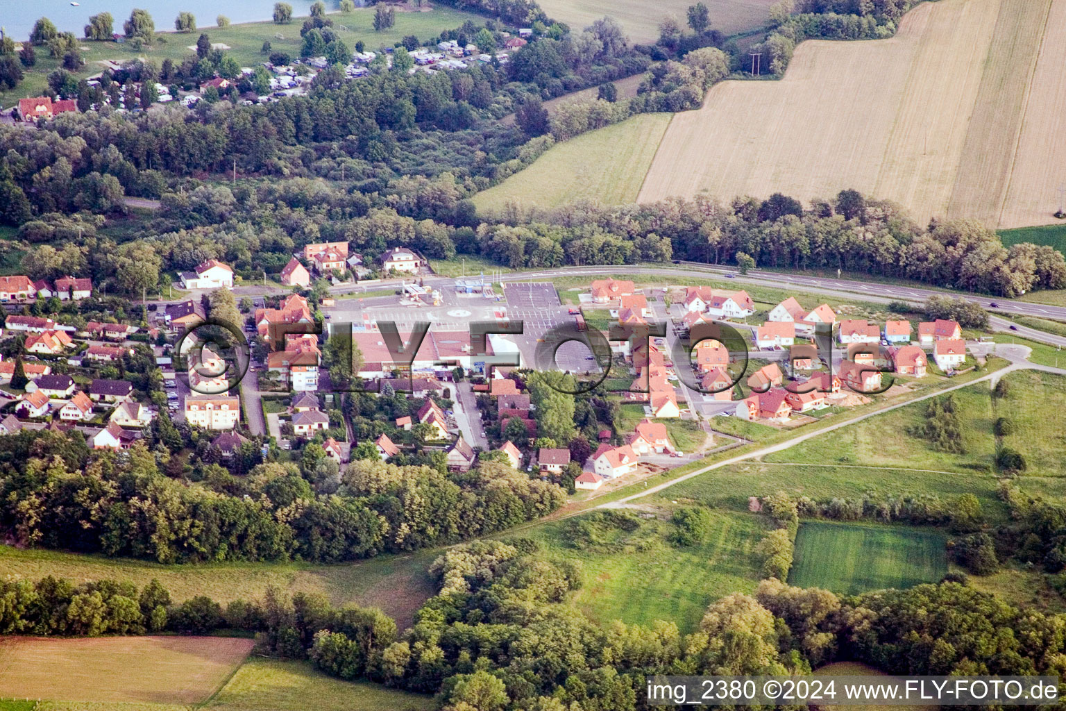 Aerial view of Lauterbourg in the state Bas-Rhin, France