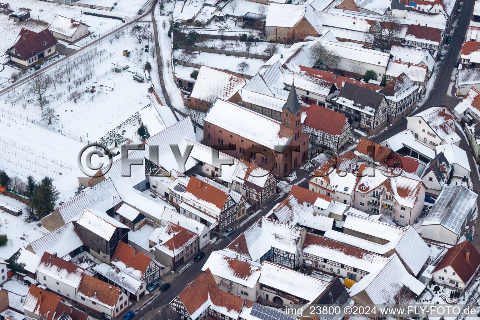 Steinweiler in the state Rhineland-Palatinate, Germany from above