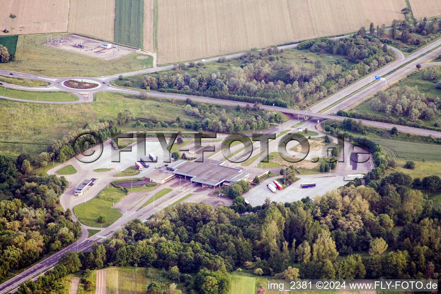 Border crossing B9 in Lauterbourg in the state Bas-Rhin, France