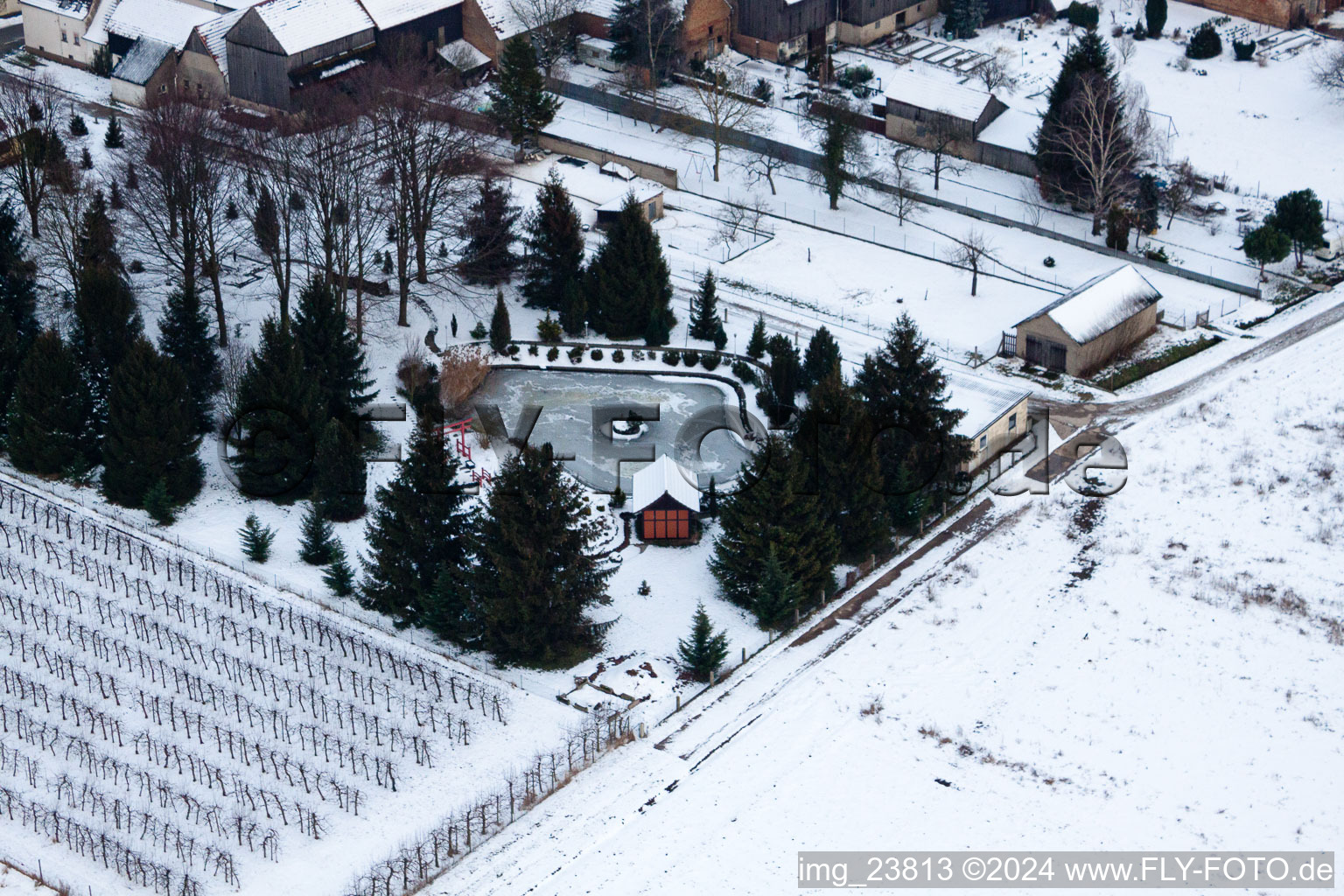 Ornamental garden in Erlenbach bei Kandel in the state Rhineland-Palatinate, Germany