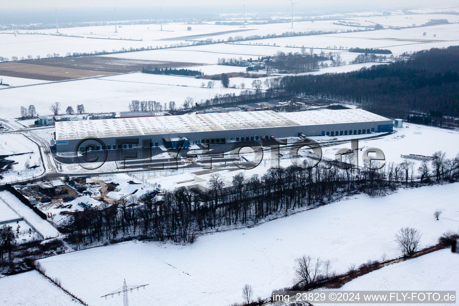 Im Horst commercial area, logistics center in the district Minderslachen in Kandel in the state Rhineland-Palatinate, Germany