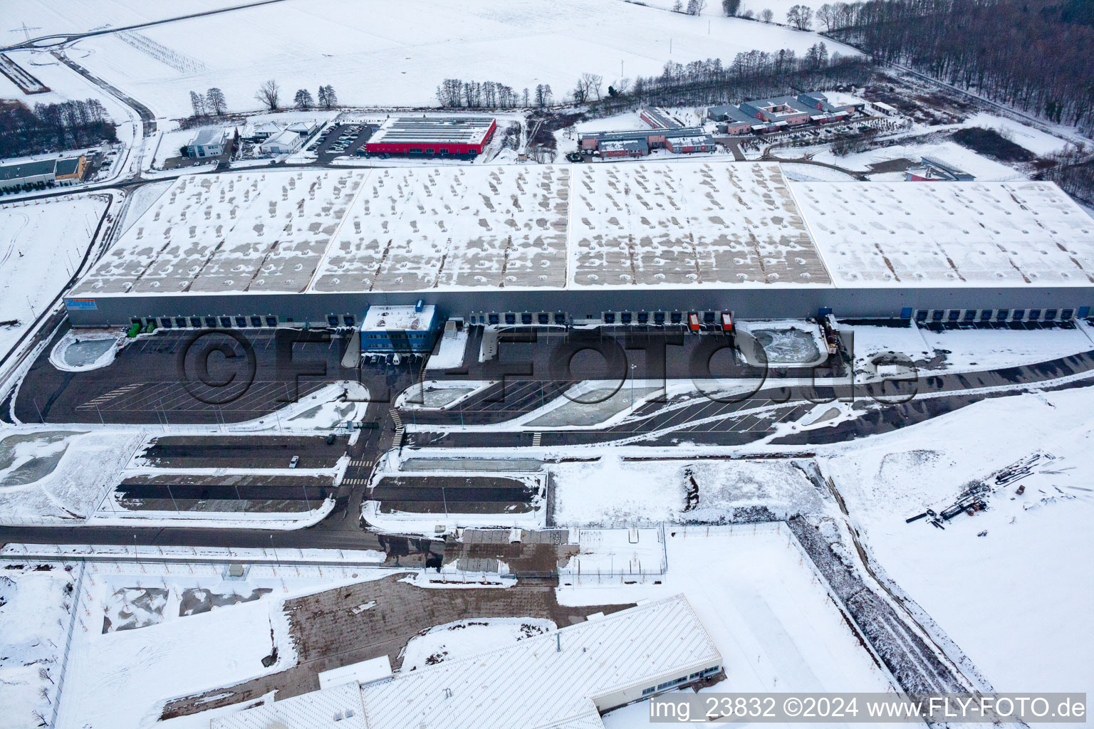 District Minderslachen in Kandel in the state Rhineland-Palatinate, Germany seen from a drone