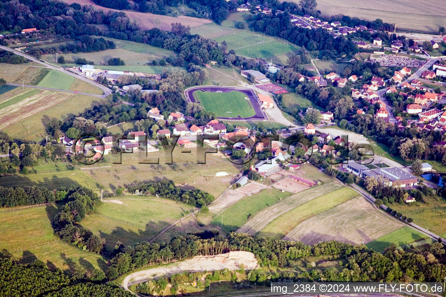 Aerial photograpy of Lauterbourg in the state Bas-Rhin, France