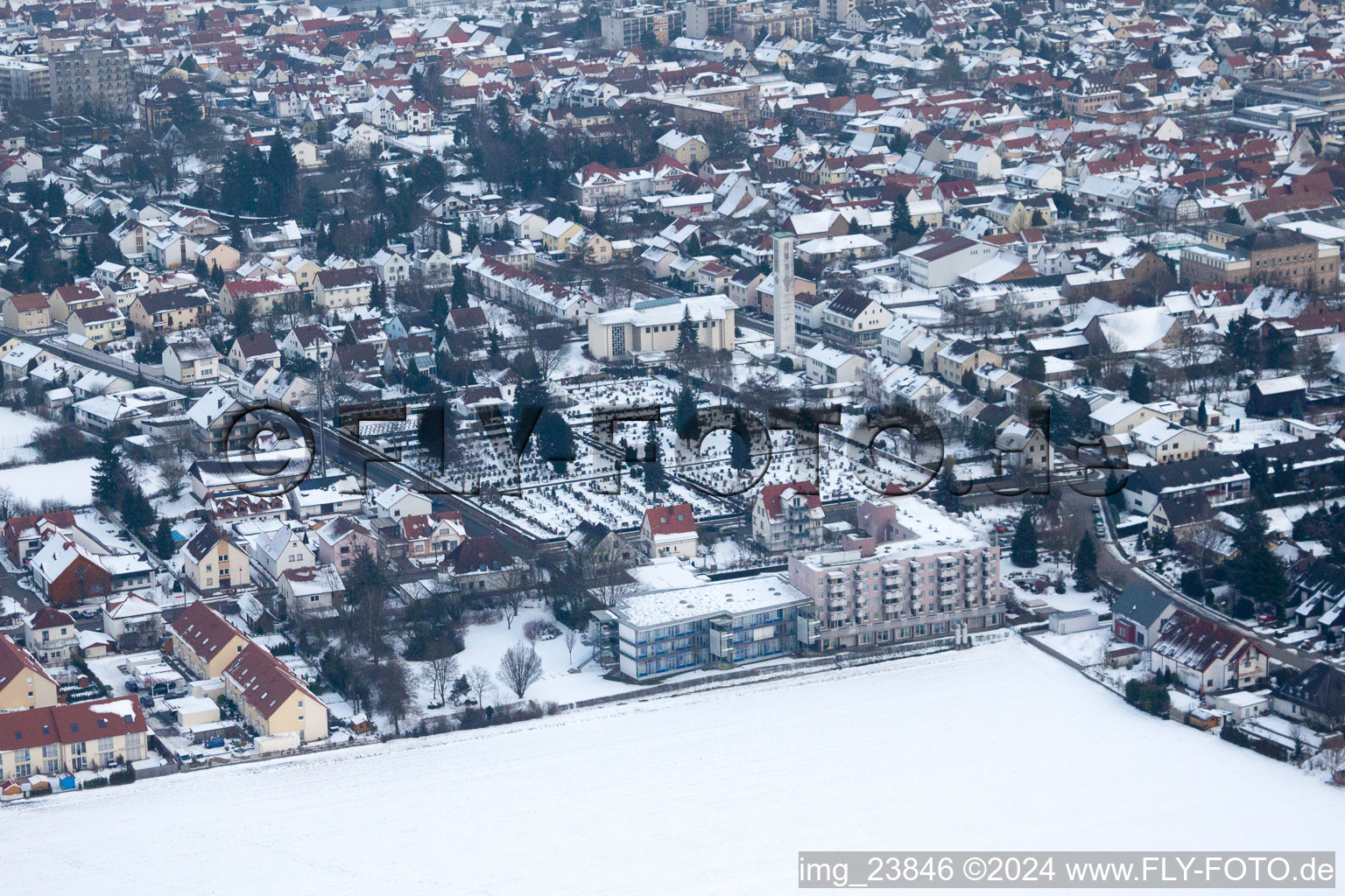 Bird's eye view of Kandel in the state Rhineland-Palatinate, Germany