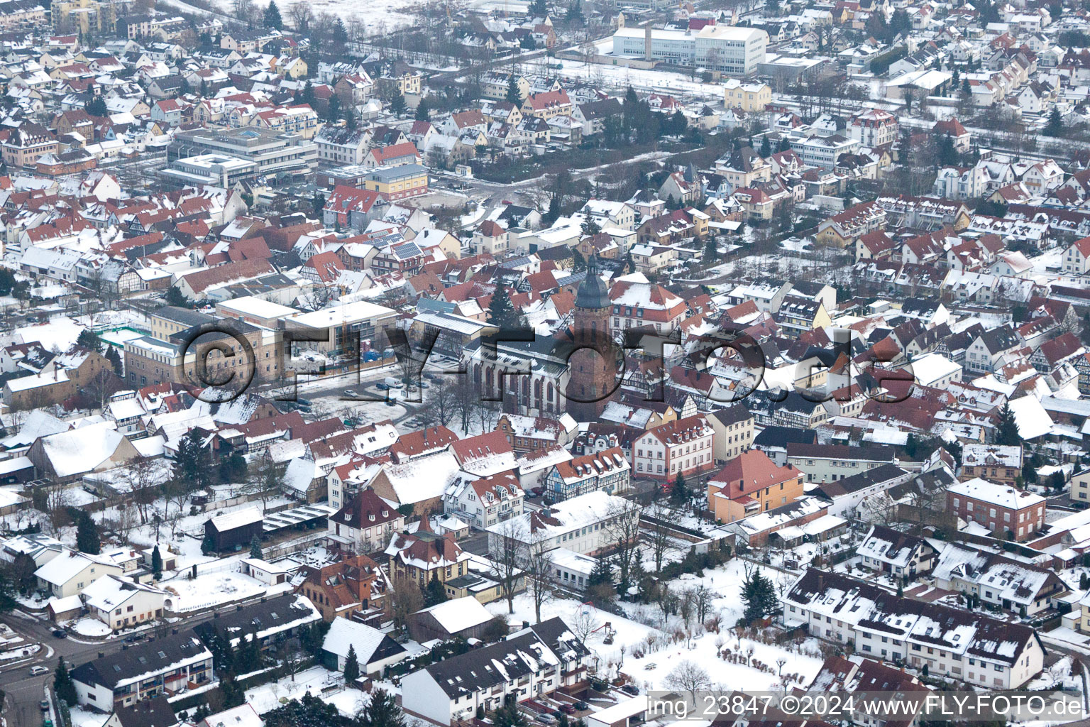 Kandel in the state Rhineland-Palatinate, Germany viewn from the air