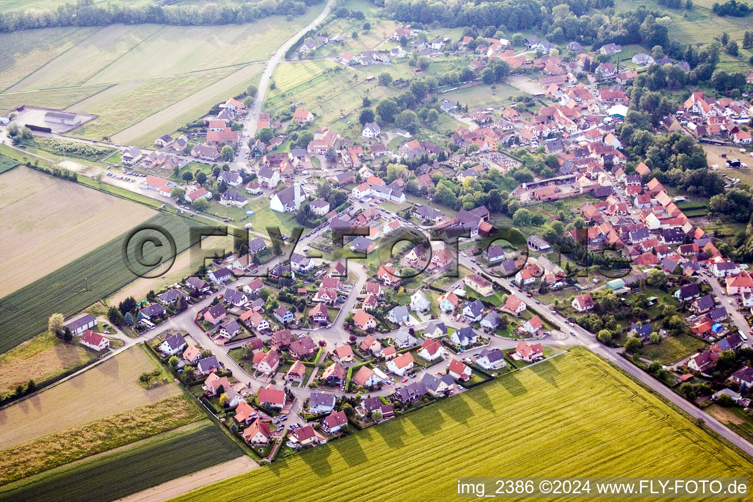 Aerial photograpy of Scheibenhardt in Scheibenhard in the state Bas-Rhin, France