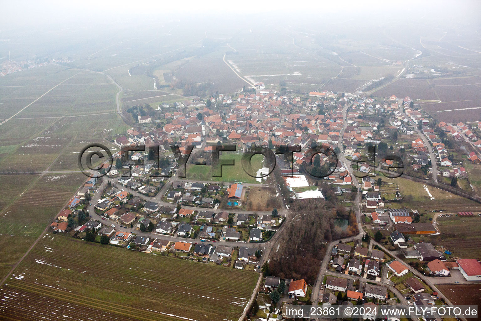 District Mörzheim in Landau in der Pfalz in the state Rhineland-Palatinate, Germany viewn from the air