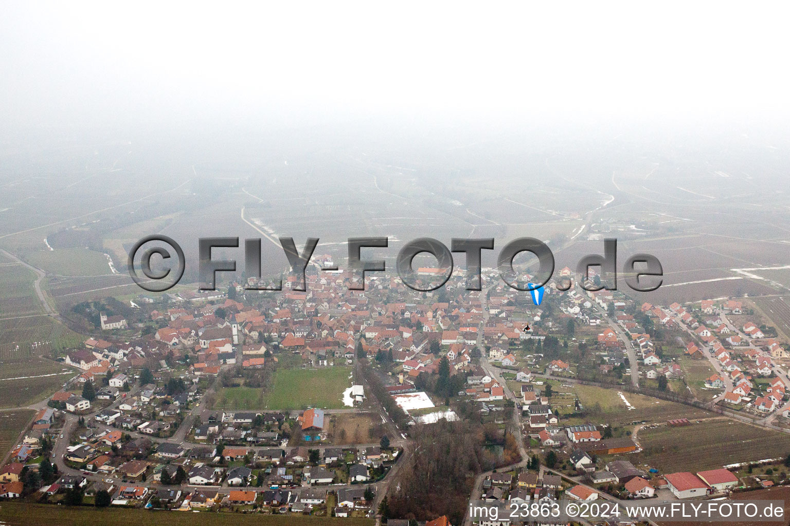 Drone recording of District Mörzheim in Landau in der Pfalz in the state Rhineland-Palatinate, Germany