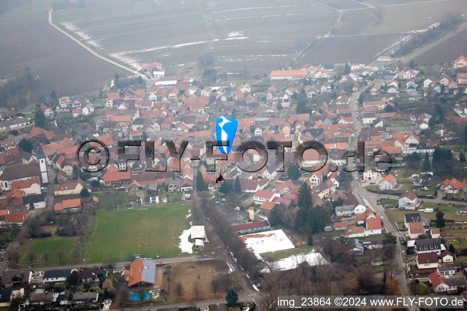 District Mörzheim in Landau in der Pfalz in the state Rhineland-Palatinate, Germany from the drone perspective