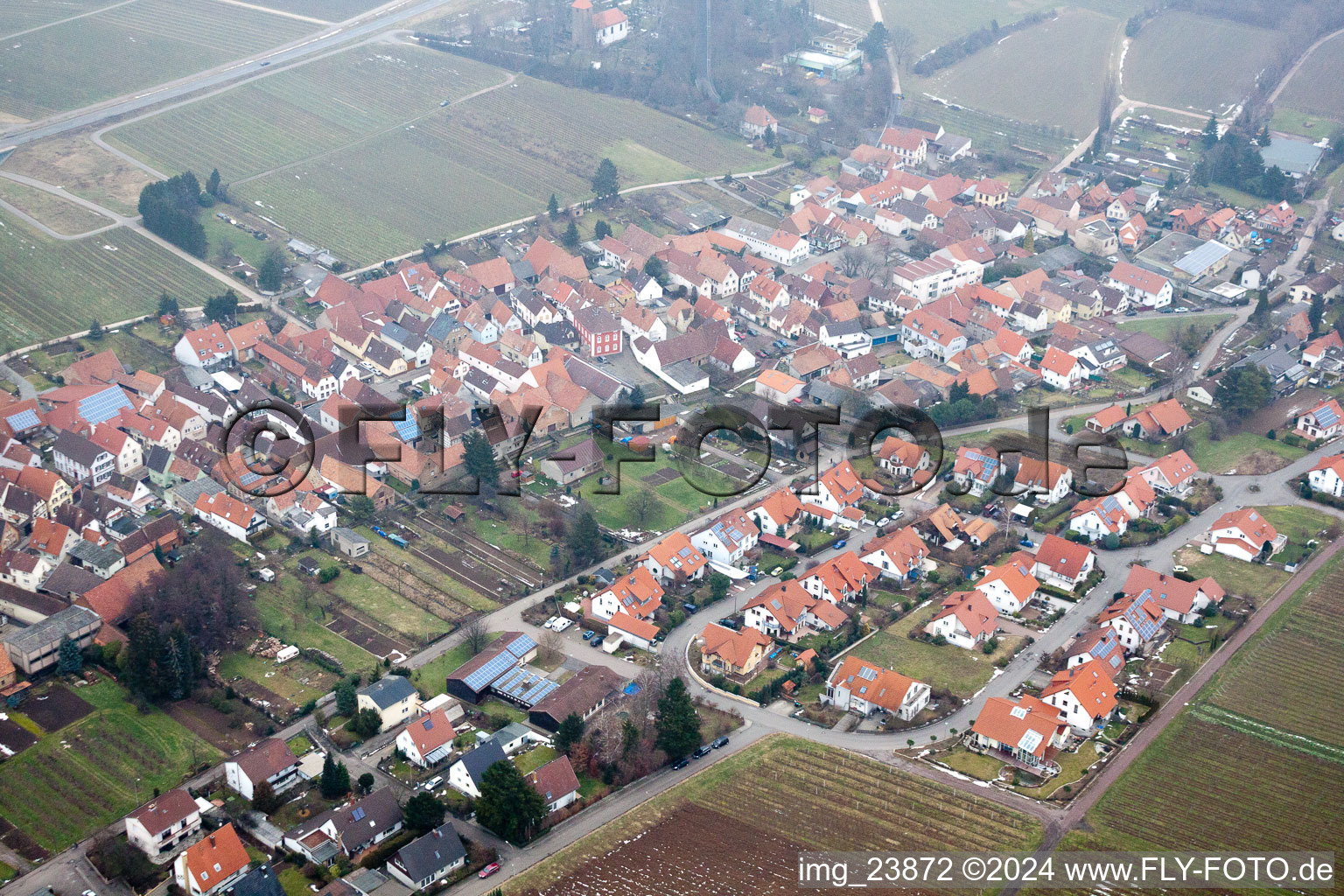 District Mörzheim in Landau in der Pfalz in the state Rhineland-Palatinate, Germany seen from a drone