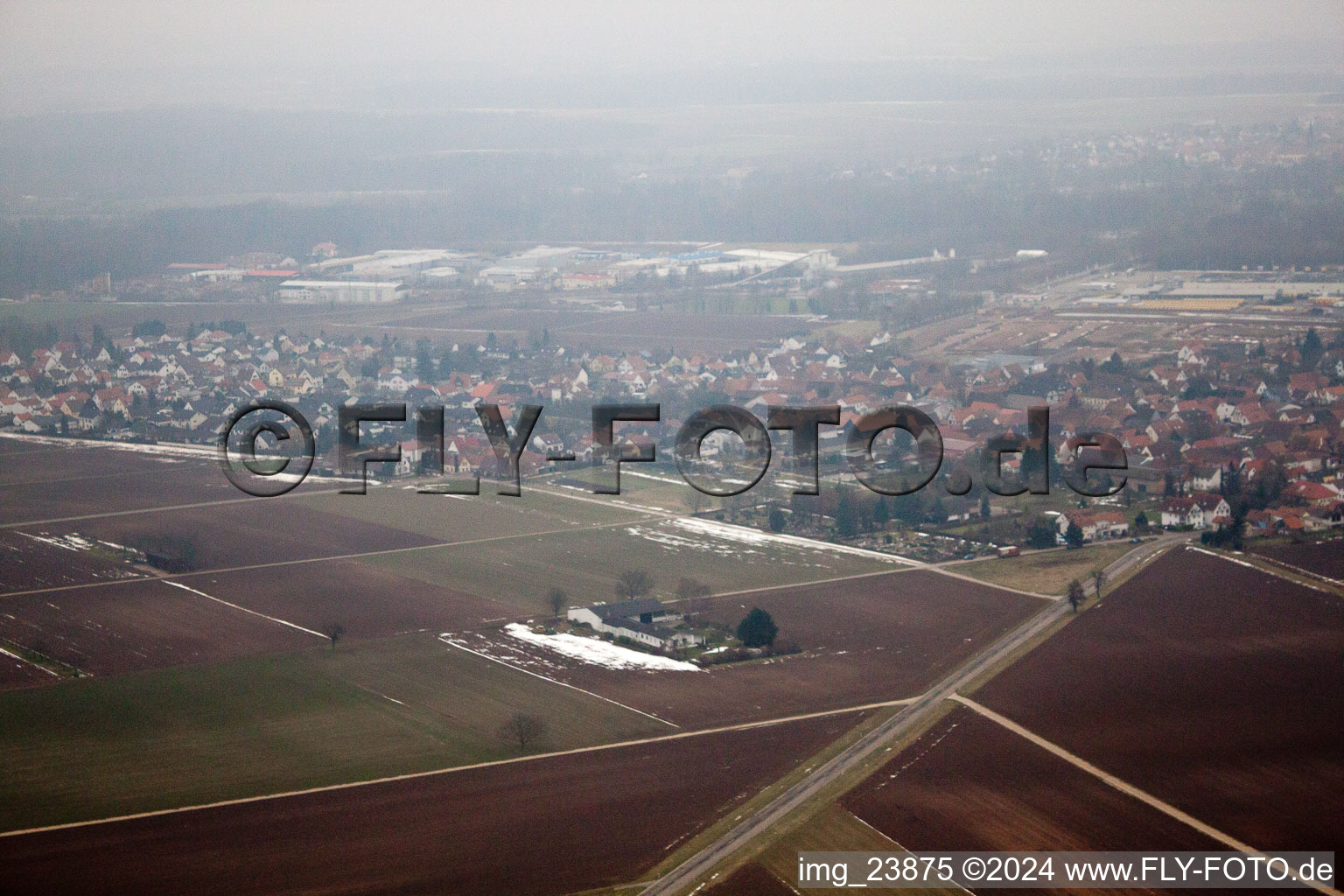 Aerial photograpy of Impflingen in the state Rhineland-Palatinate, Germany