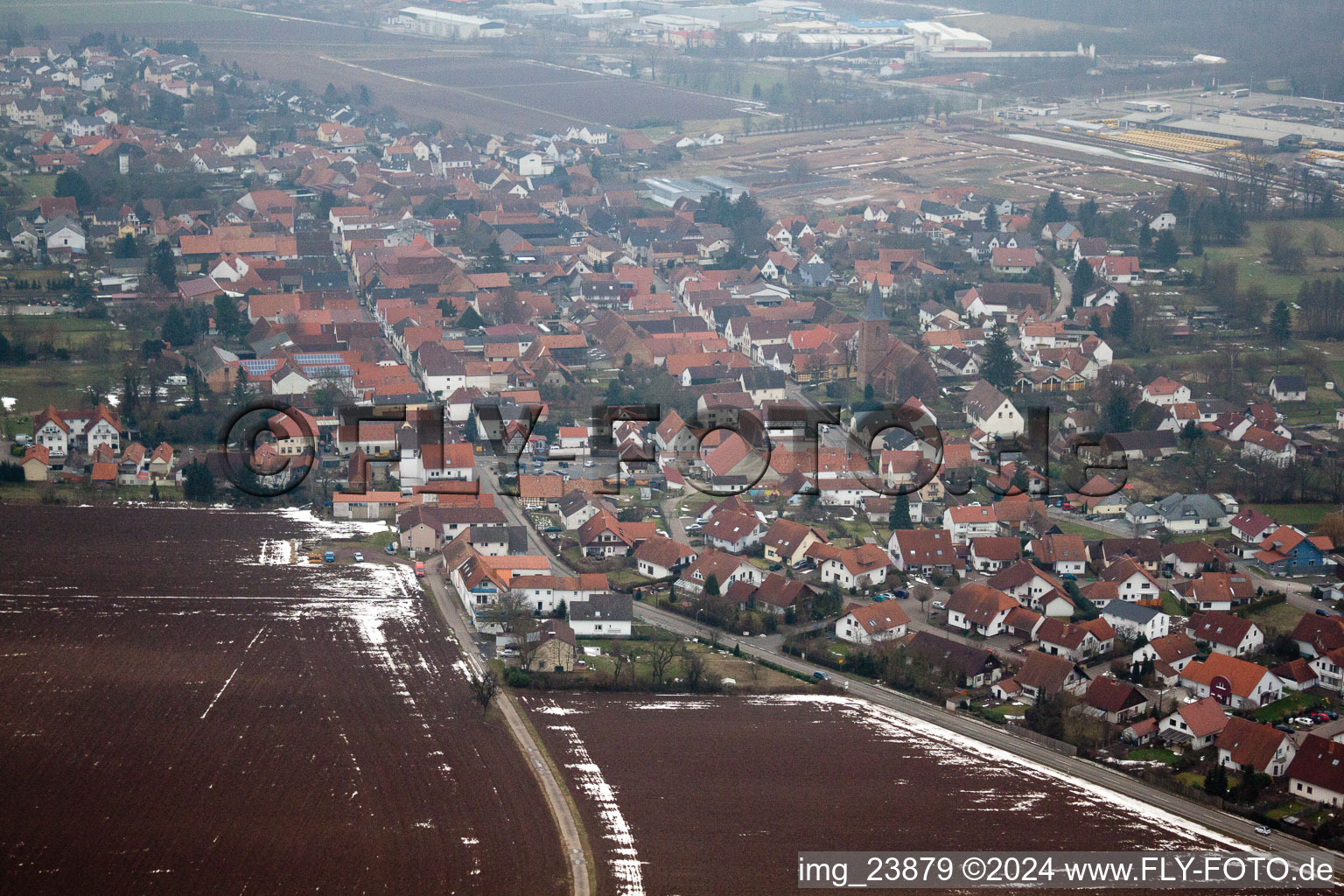 Aerial photograpy of Rohrbach in the state Rhineland-Palatinate, Germany