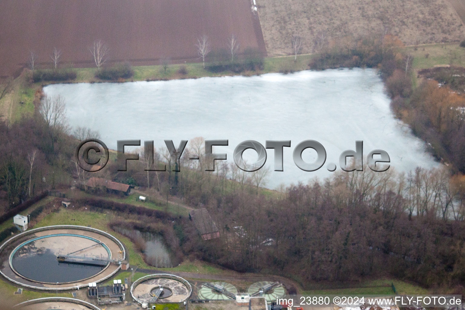 Oblique view of Billigheim-Ingenheim in the state Rhineland-Palatinate, Germany