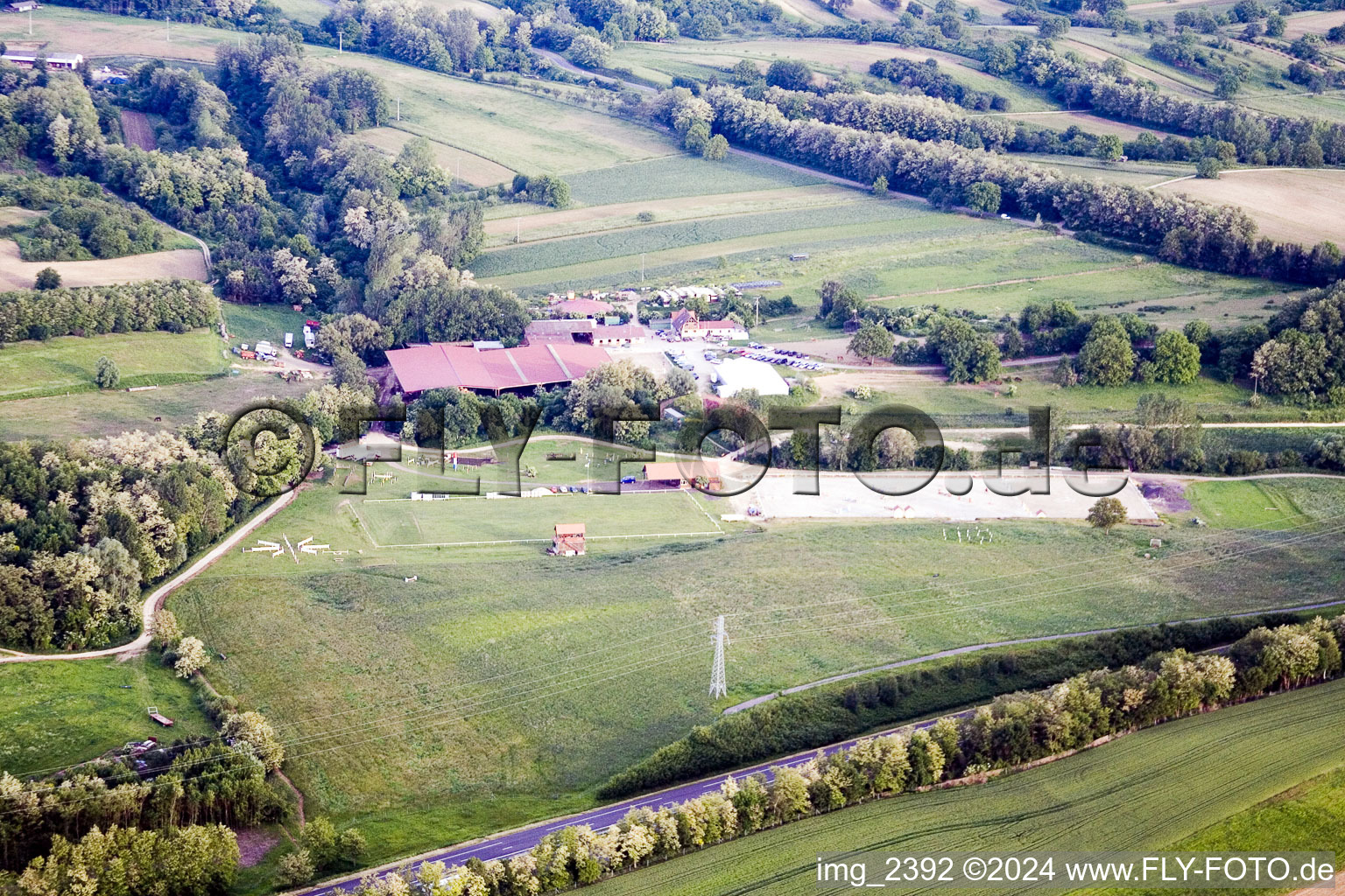 Horse farm in Neewiller-près-Lauterbourg in the state Bas-Rhin, France