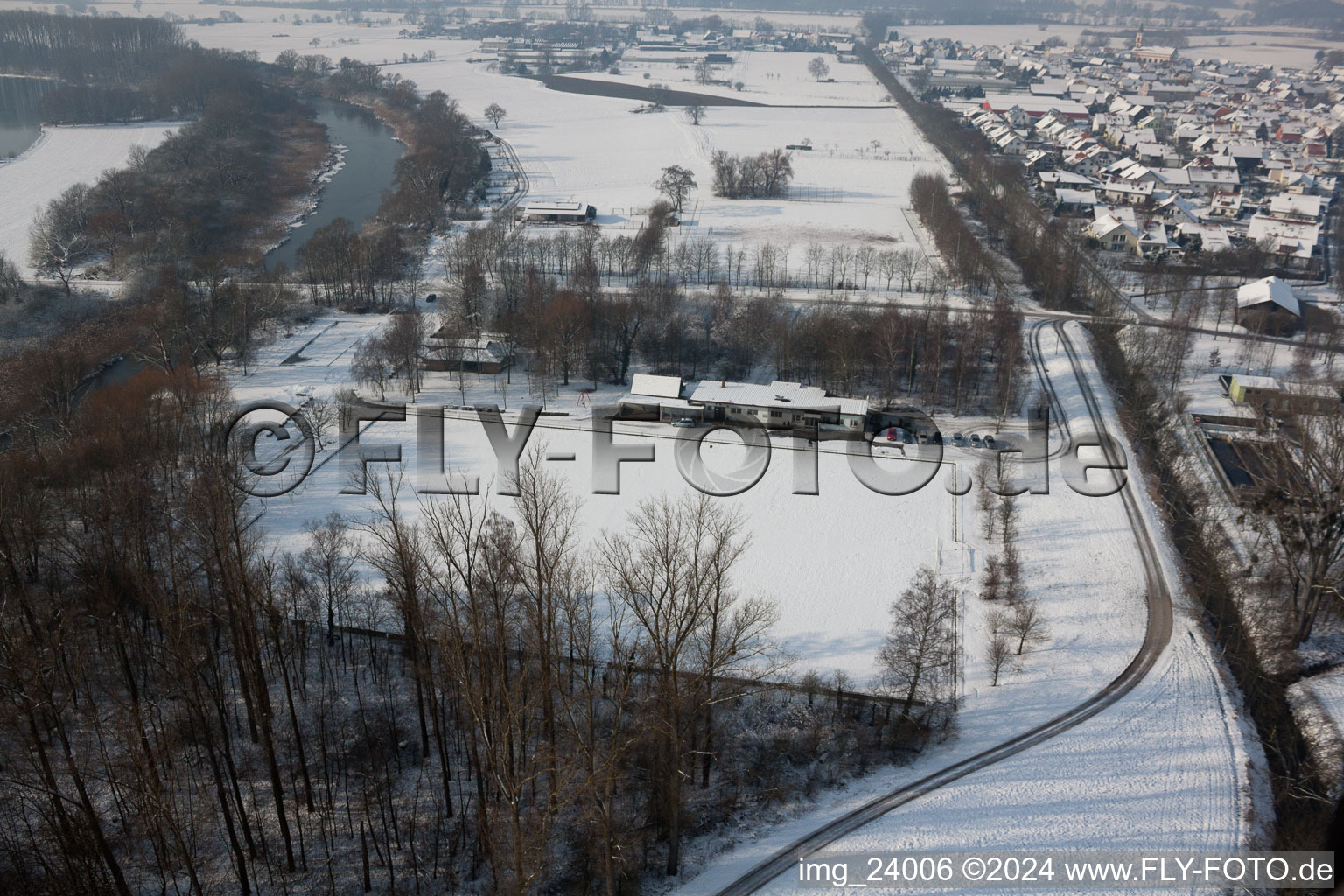 Sports field in Neupotz in the state Rhineland-Palatinate, Germany