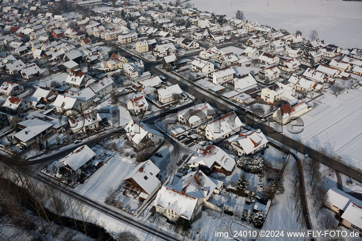 Neupotz in the state Rhineland-Palatinate, Germany seen from above