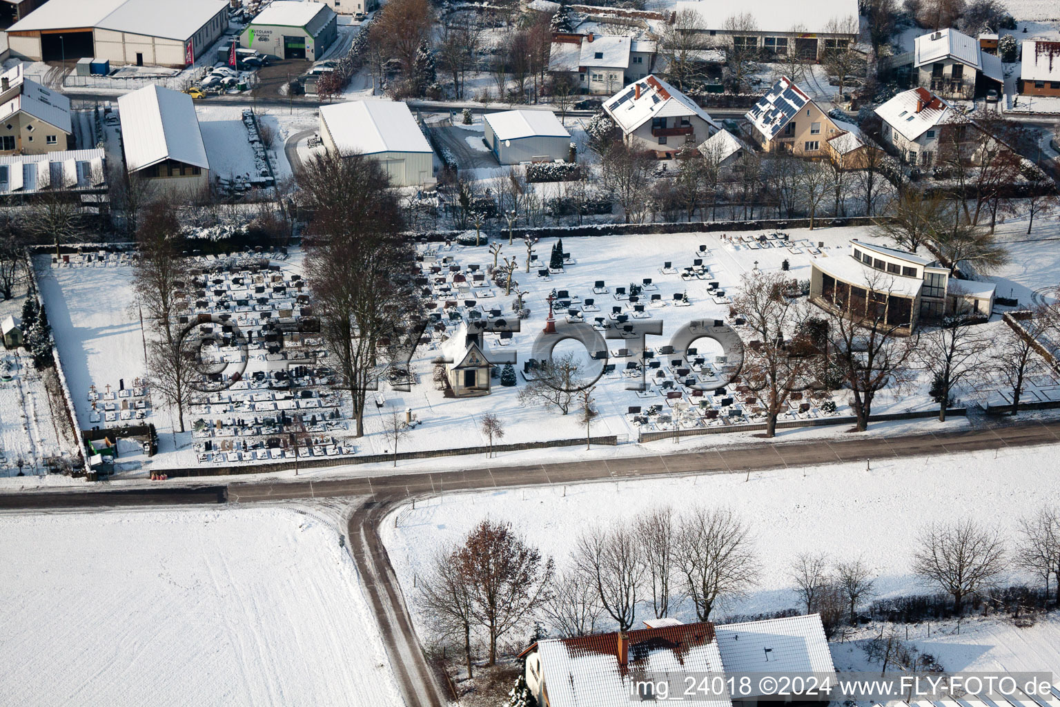 Cemetery in Neupotz in the state Rhineland-Palatinate, Germany