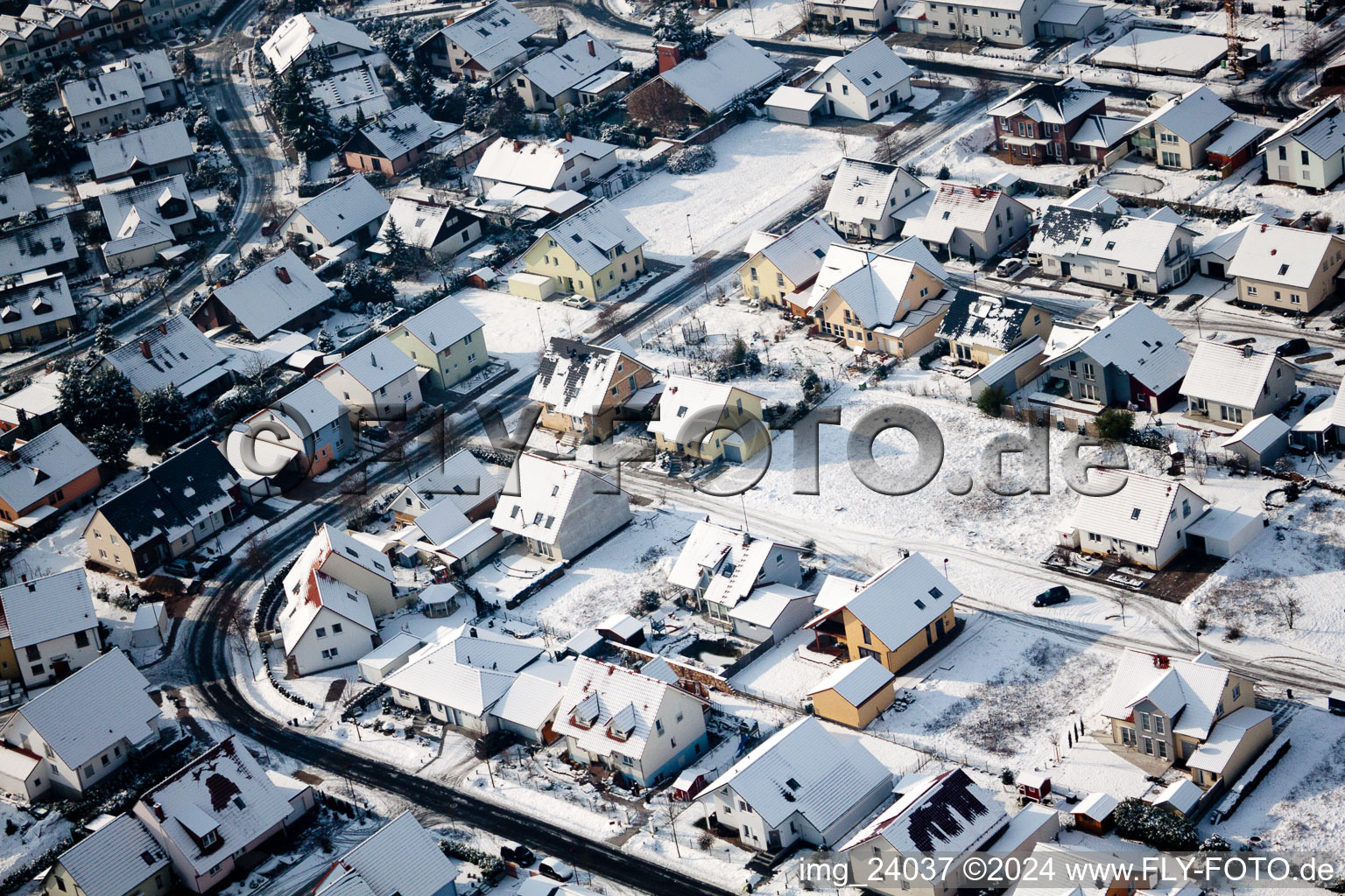 New development area Tongruben in Rheinzabern in the state Rhineland-Palatinate, Germany out of the air