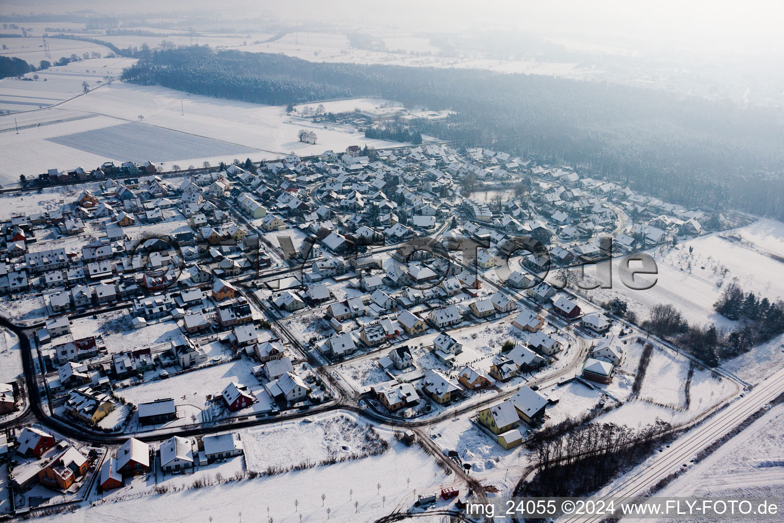 Rheinzabern in the state Rhineland-Palatinate, Germany viewn from the air