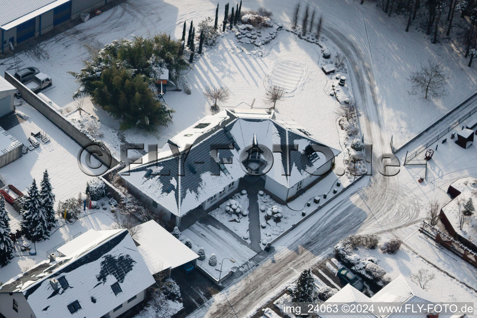 Aerial photograpy of Rheinzabern in the state Rhineland-Palatinate, Germany