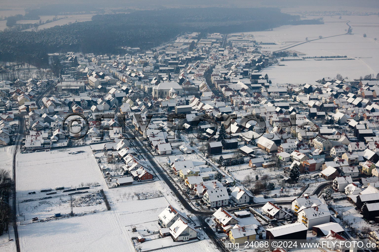 Hatzenbühl in the state Rhineland-Palatinate, Germany from a drone