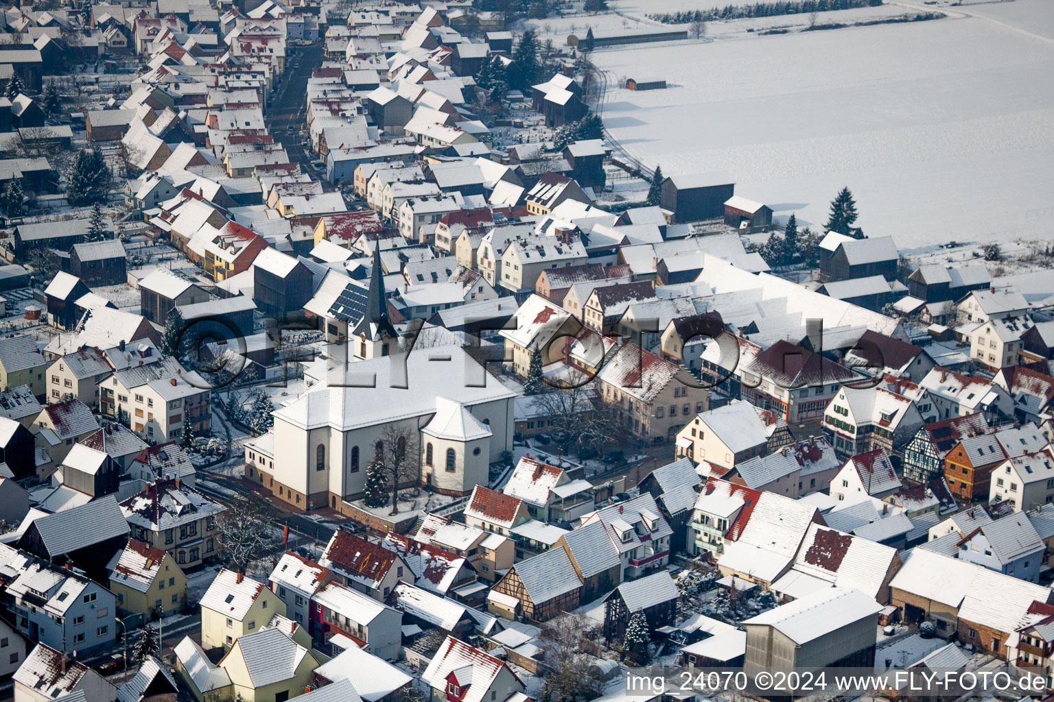 Aerial view of Hatzenbühl in the state Rhineland-Palatinate, Germany