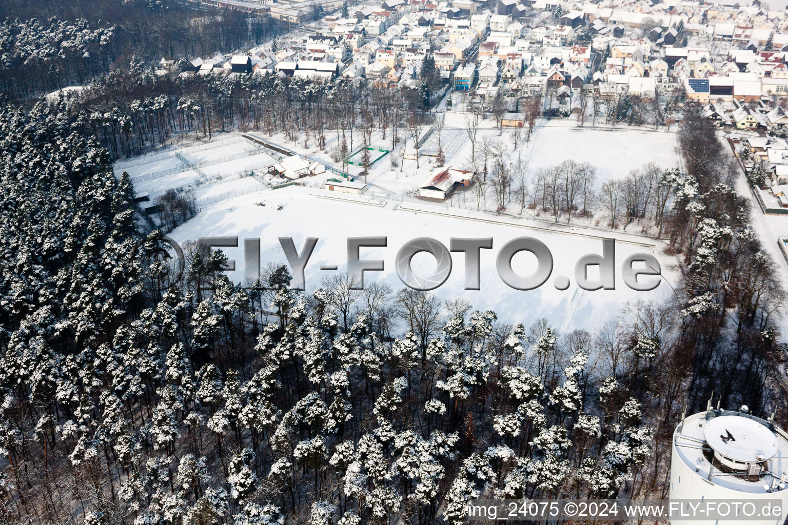 Sports field in Hatzenbühl in the state Rhineland-Palatinate, Germany