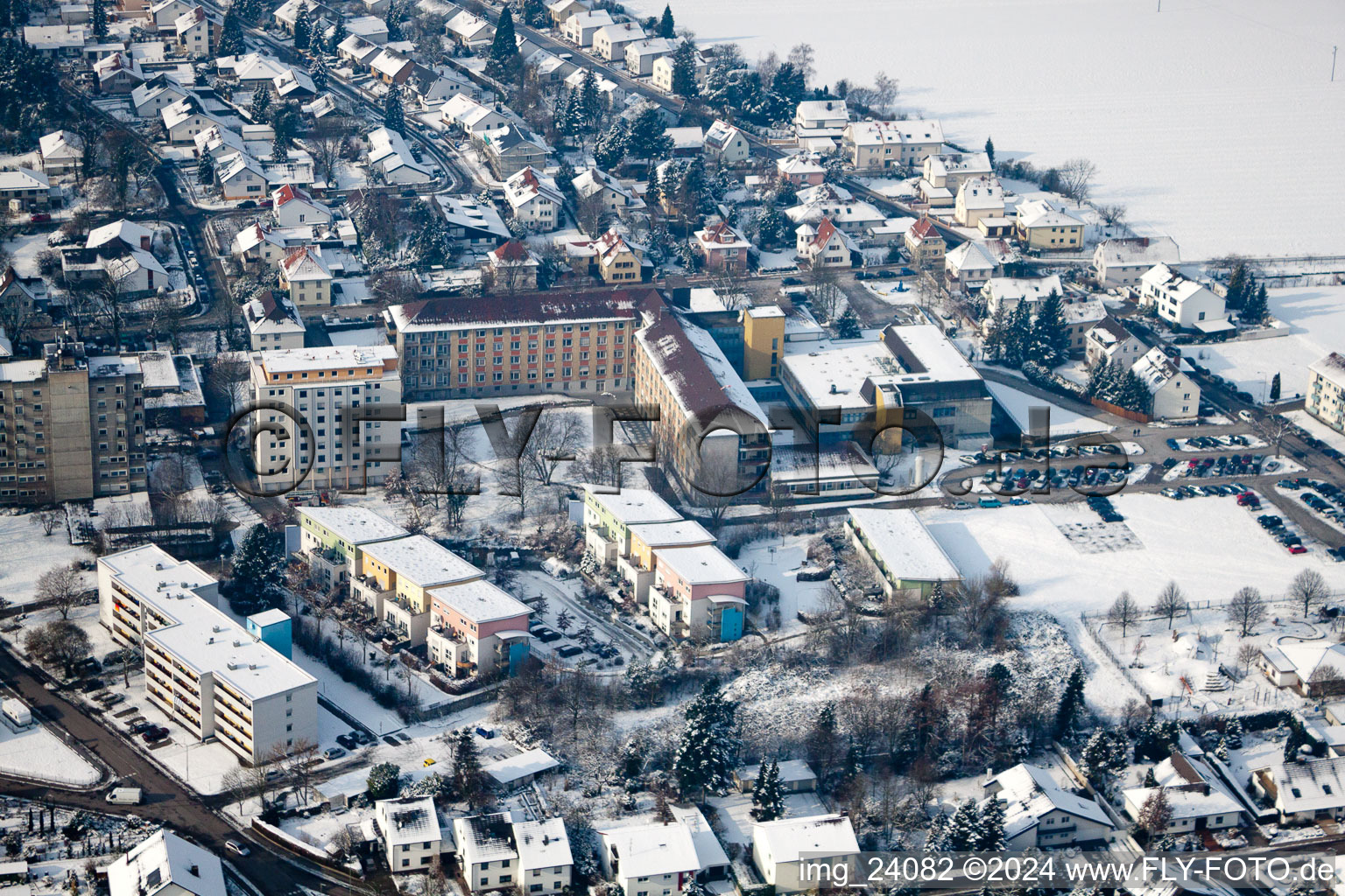 Aerial view of Hospital in Kandel in the state Rhineland-Palatinate, Germany