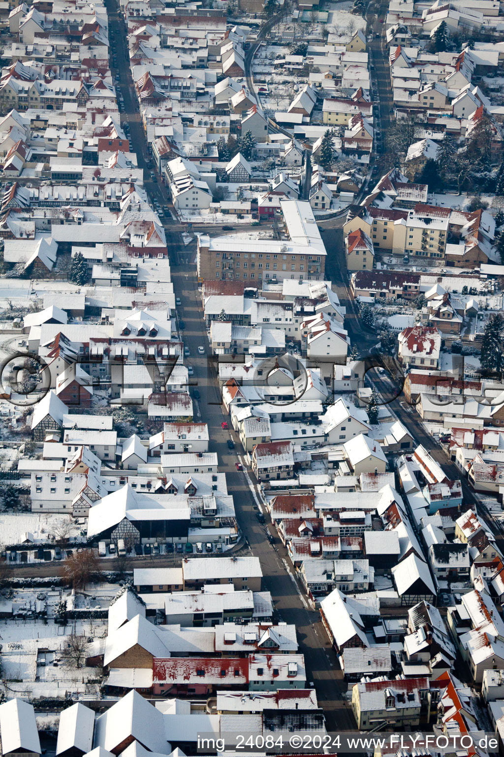 Rheinstr in Kandel in the state Rhineland-Palatinate, Germany from above