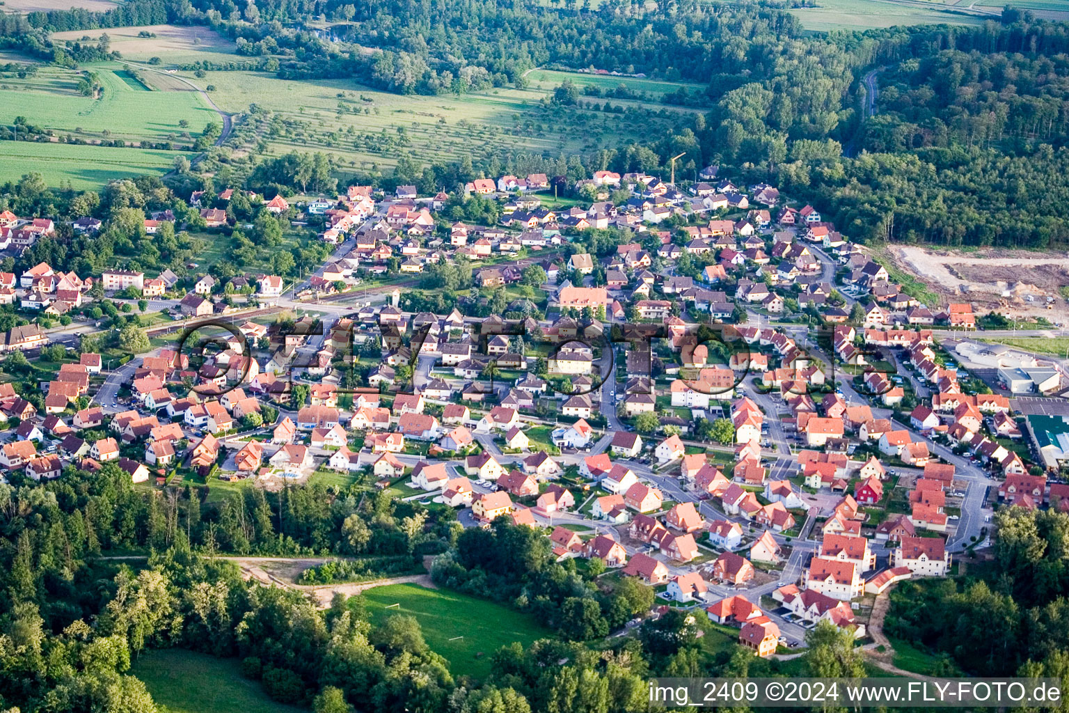 Aerial photograpy of Seltz in the state Bas-Rhin, France