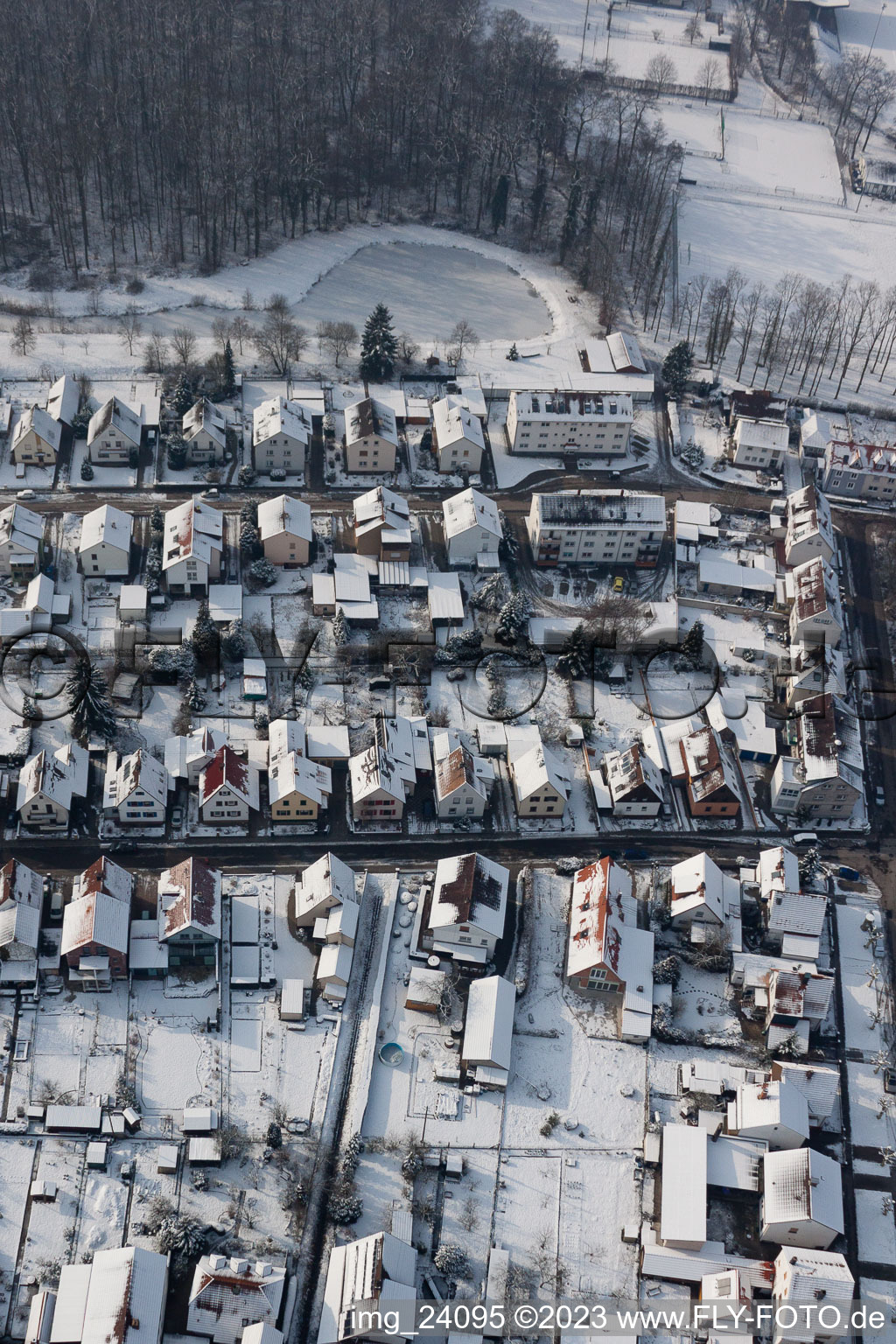 Bird's eye view of Settlement in Kandel in the state Rhineland-Palatinate, Germany