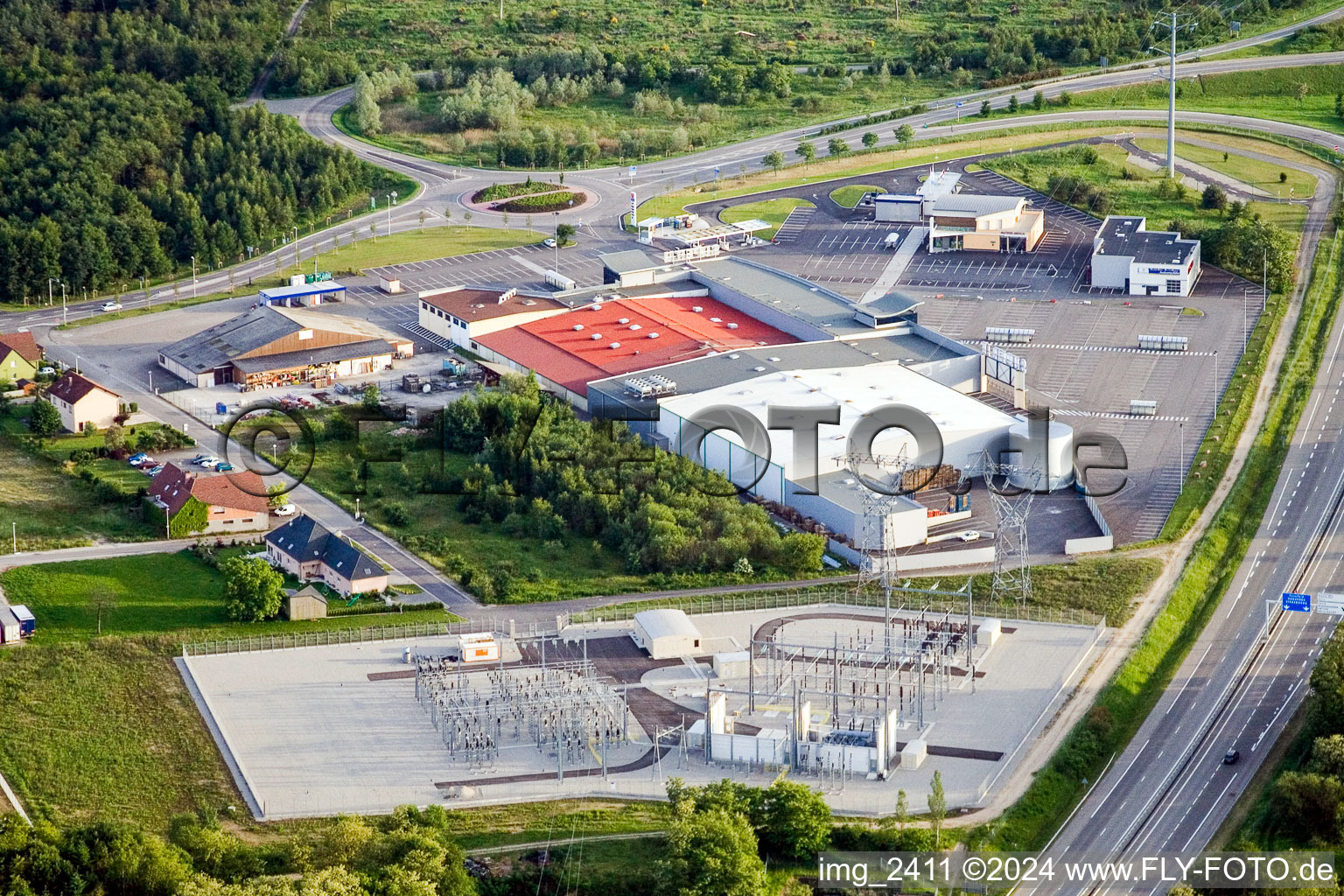 Oblique view of Seltz in the state Bas-Rhin, France