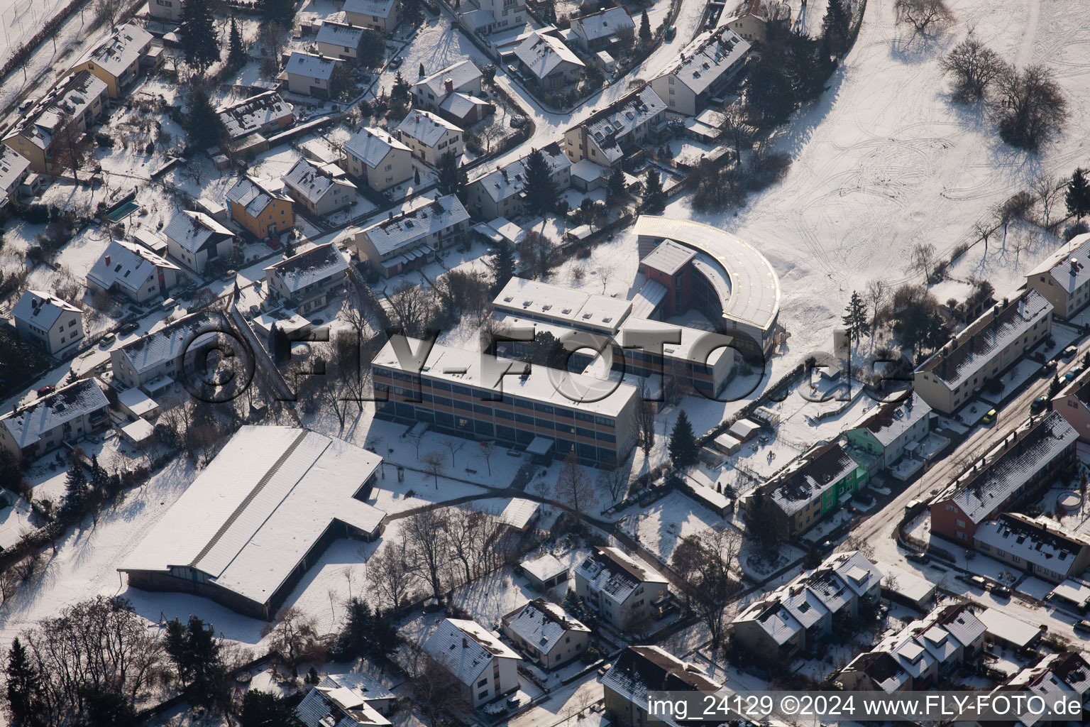 District Knielingen in Karlsruhe in the state Baden-Wuerttemberg, Germany from a drone