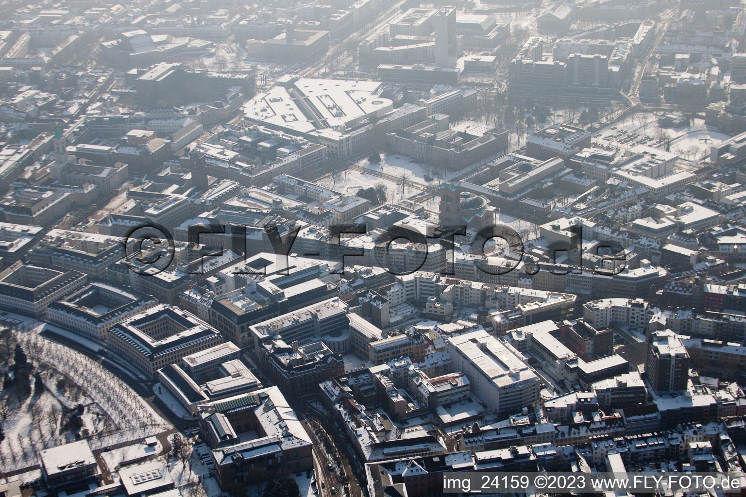 Aerial photograpy of Circle in the district Innenstadt-West in Karlsruhe in the state Baden-Wuerttemberg, Germany