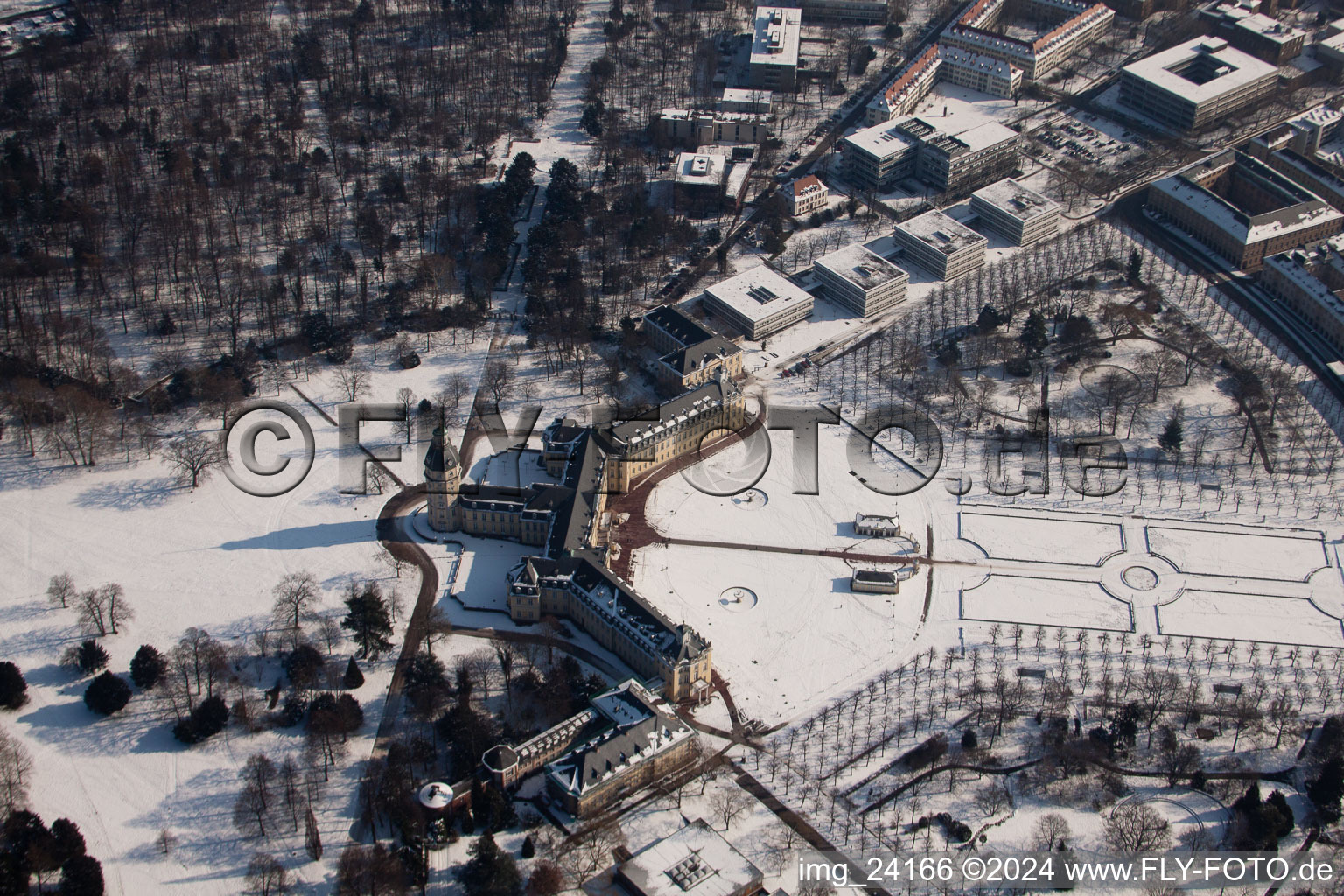 Lock in the district Innenstadt-West in Karlsruhe in the state Baden-Wuerttemberg, Germany out of the air