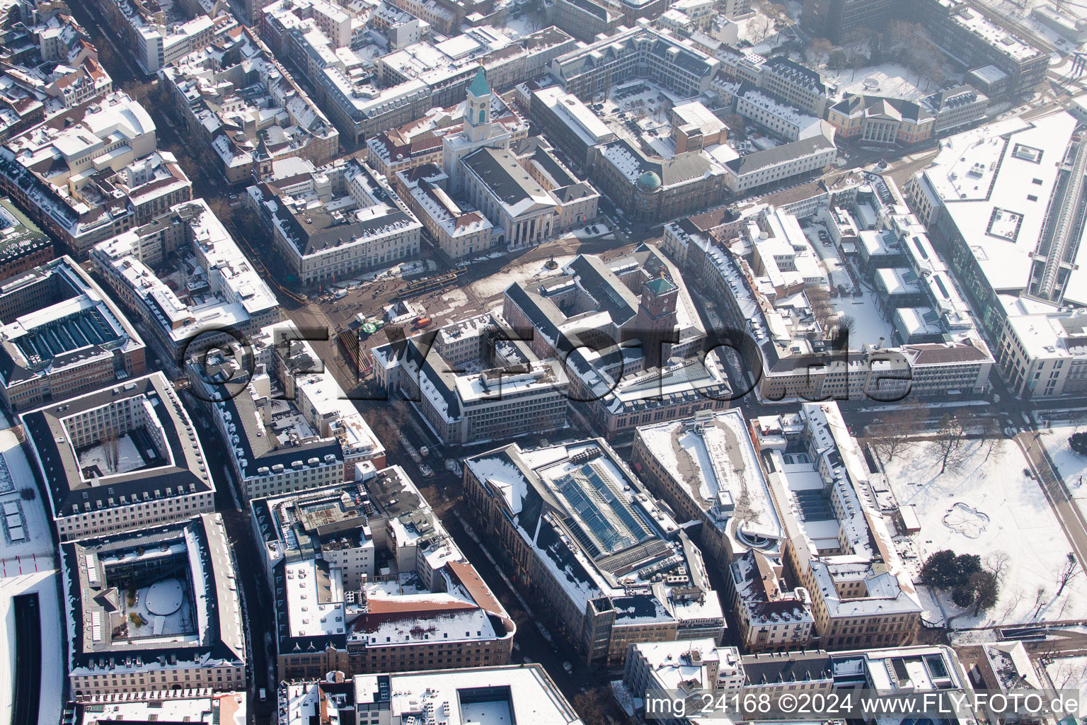 Marketplace in the district Innenstadt-Ost in Karlsruhe in the state Baden-Wuerttemberg, Germany