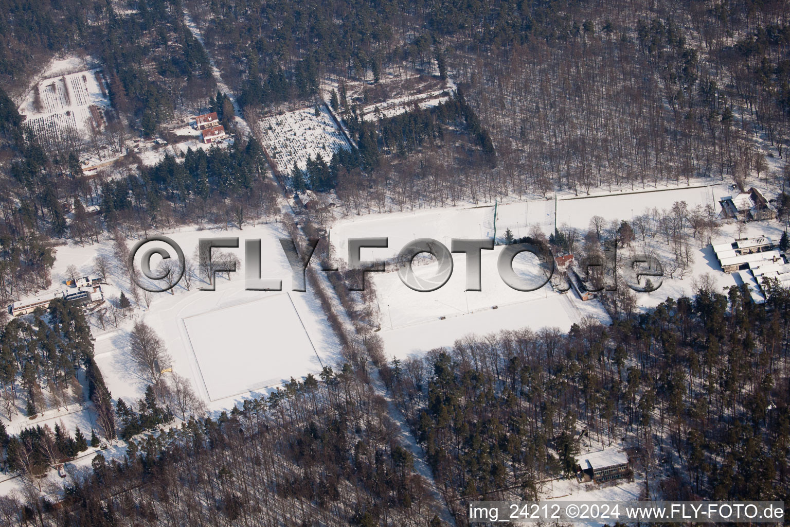 Sports fields in the Hardtwald DJK in the district Oststadt in Karlsruhe in the state Baden-Wuerttemberg, Germany