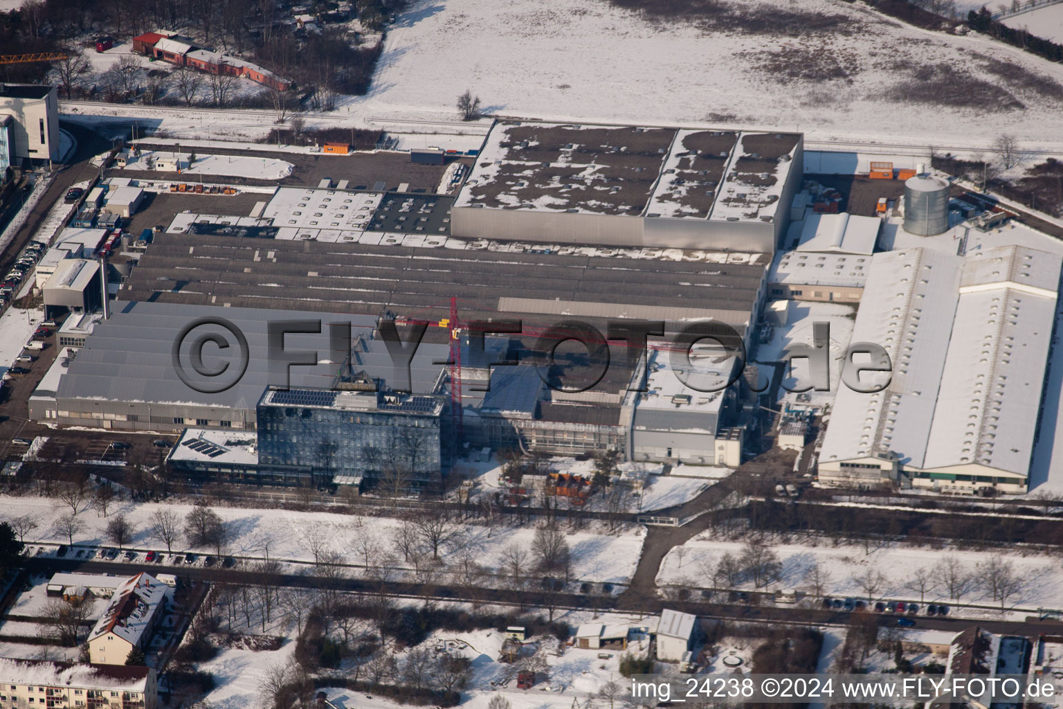 Aerial view of S, Hertzstr in the district Neureut in Karlsruhe in the state Baden-Wuerttemberg, Germany