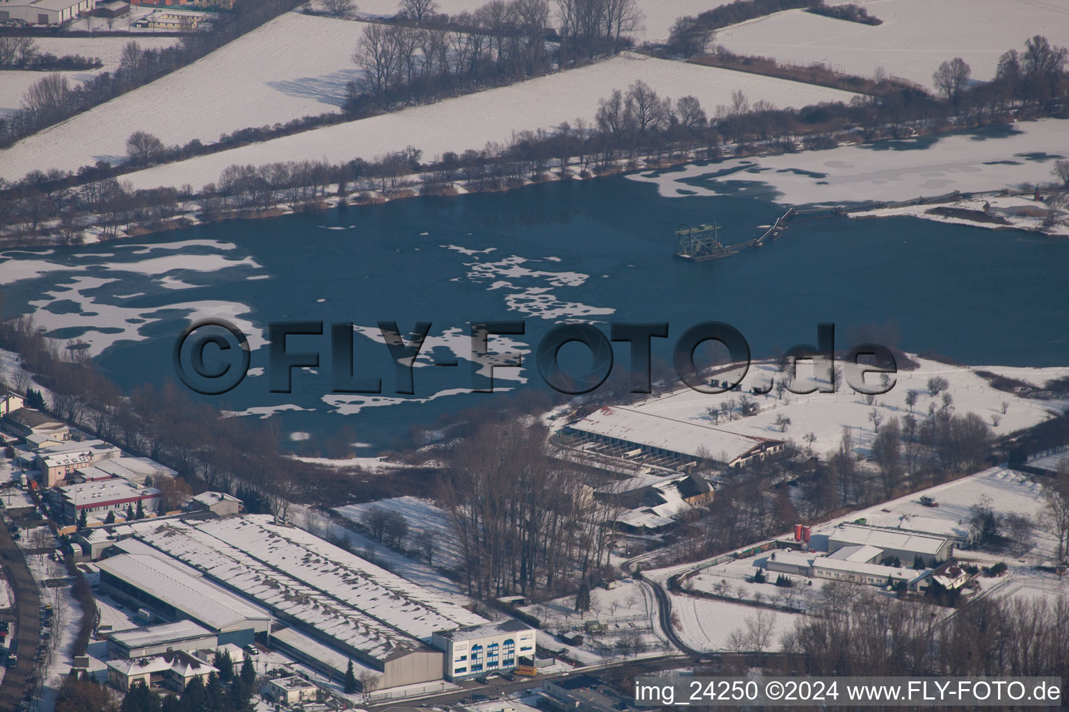 Upper Rhine Mineral Oil Works in the district Knielingen in Karlsruhe in the state Baden-Wuerttemberg, Germany from above