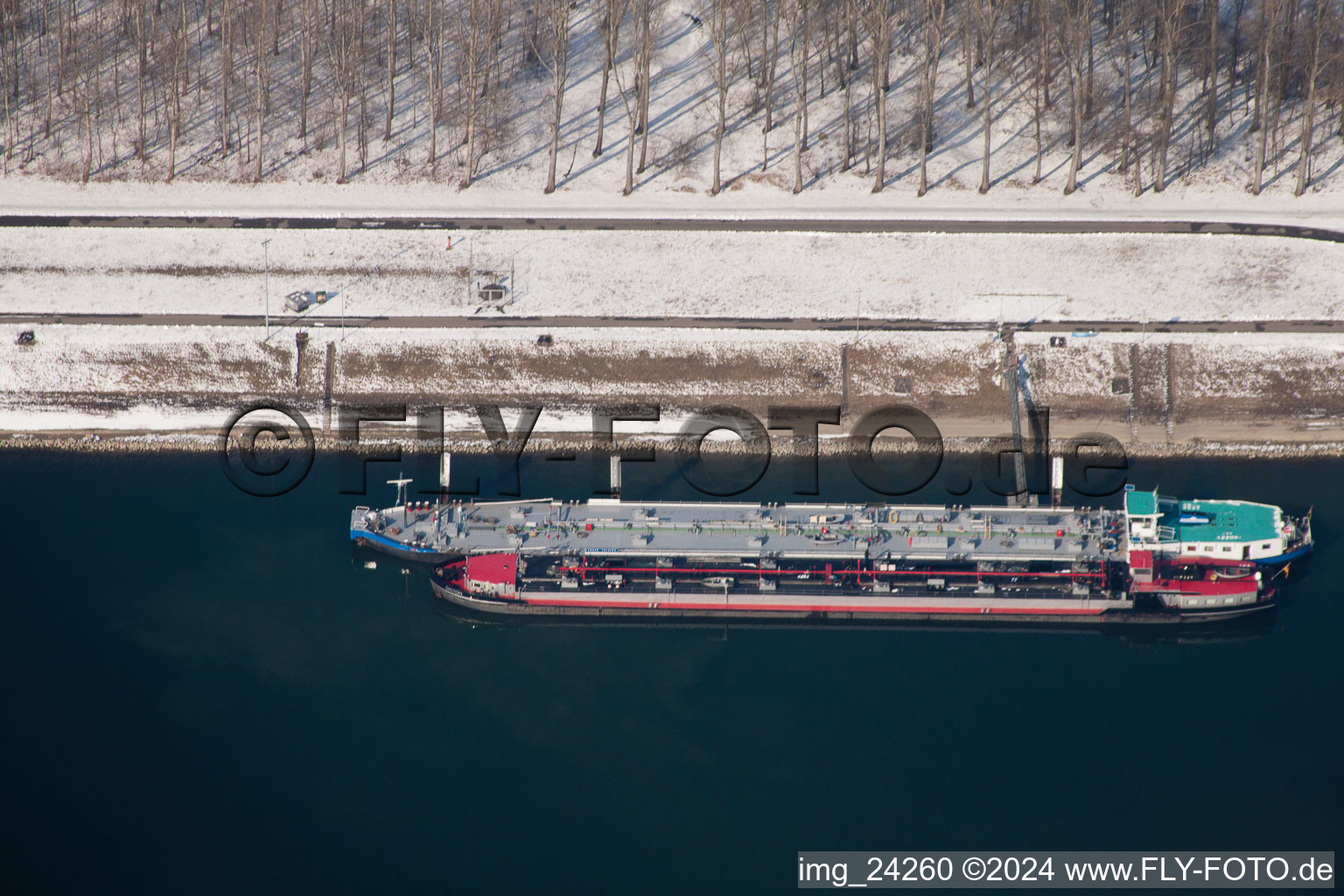 Oblique view of Oil port in the district Rheinhafen in Karlsruhe in the state Baden-Wuerttemberg, Germany