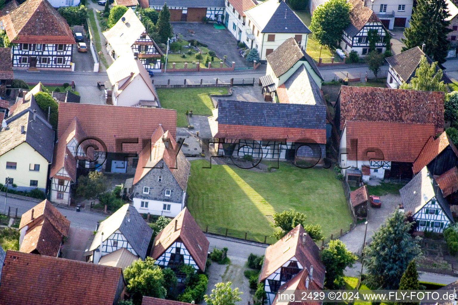 Forstfeld in the state Bas-Rhin, France from above