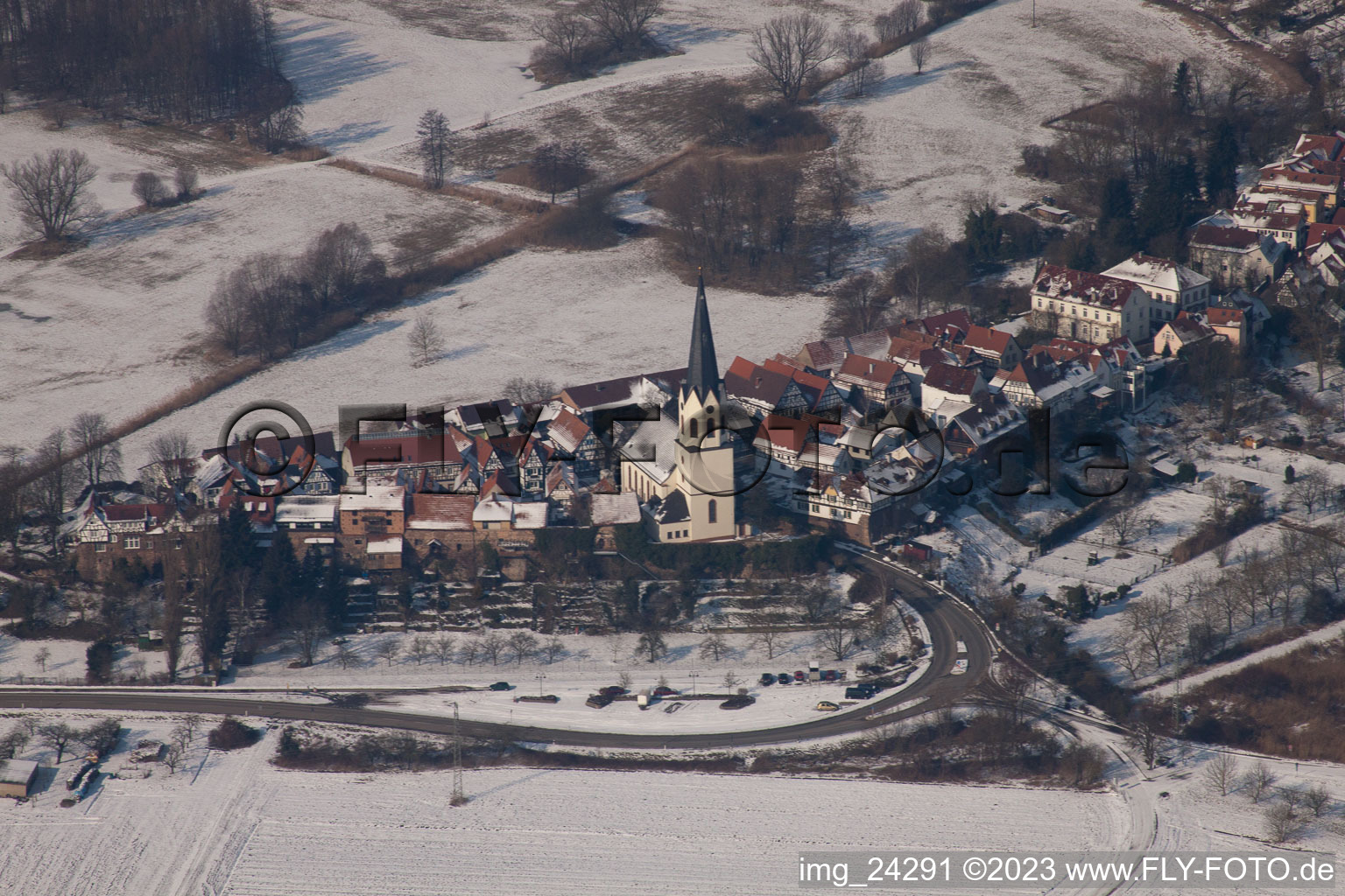 Drone recording of Jockgrim in the state Rhineland-Palatinate, Germany