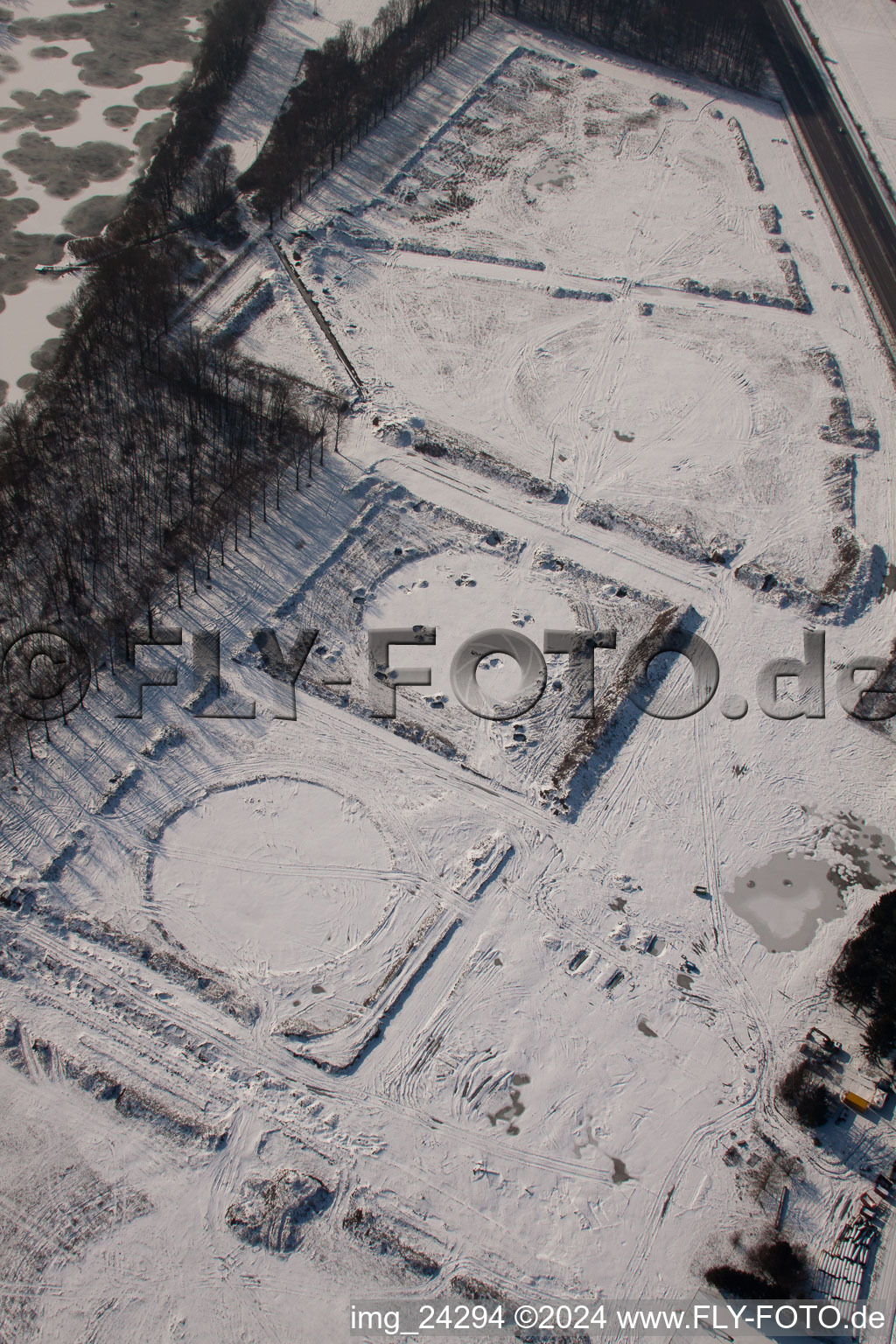 Aerial view of Former tank farm in Jockgrim in the state Rhineland-Palatinate, Germany