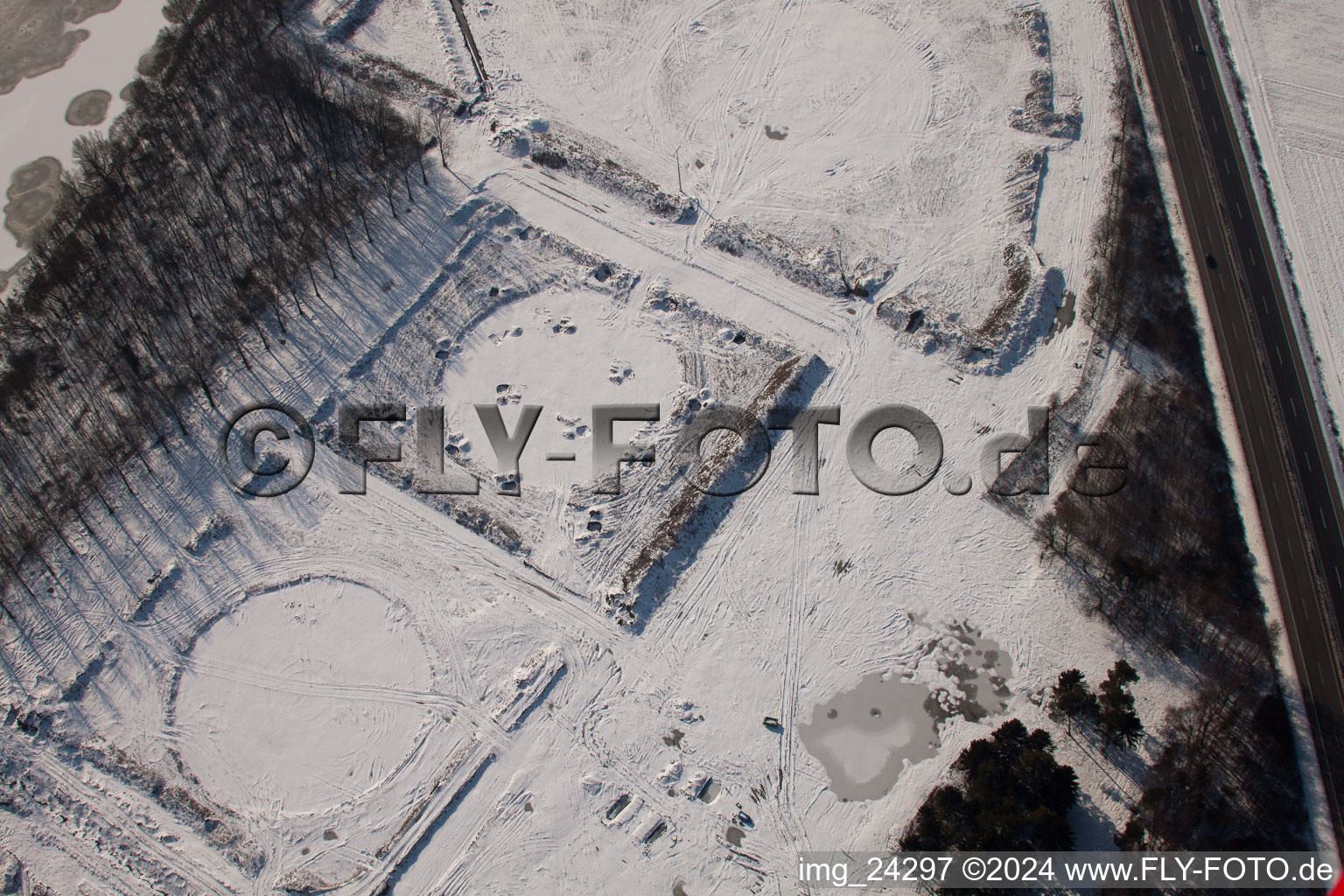 Oblique view of Former tank farm in Jockgrim in the state Rhineland-Palatinate, Germany