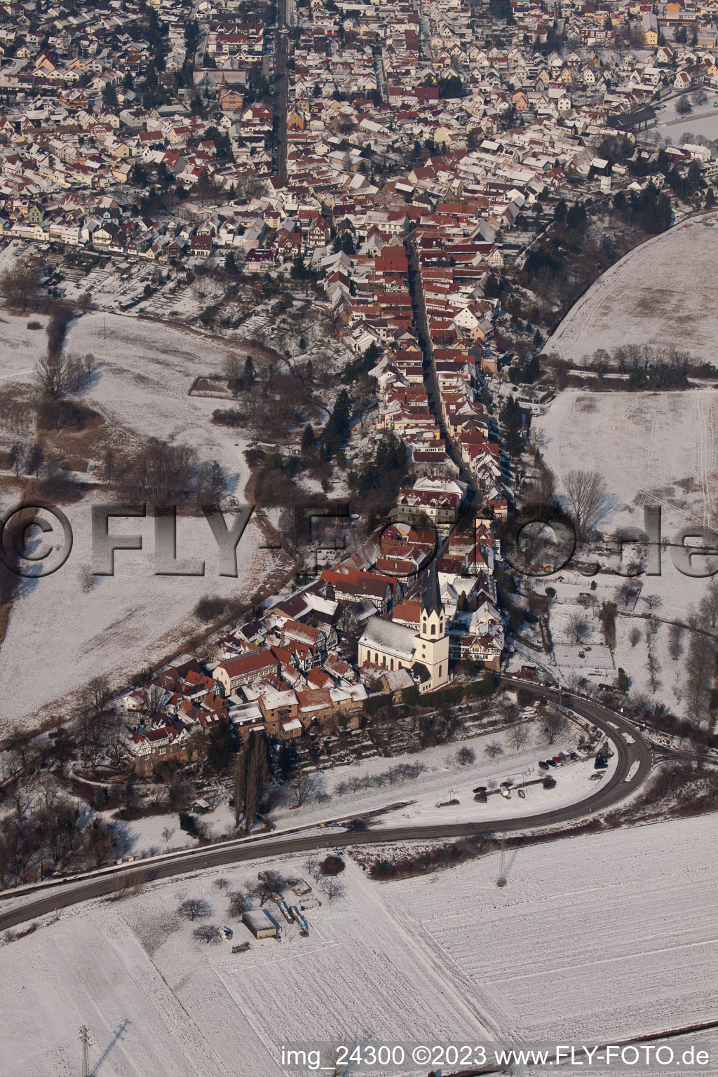 Jockgrim in the state Rhineland-Palatinate, Germany from the drone perspective