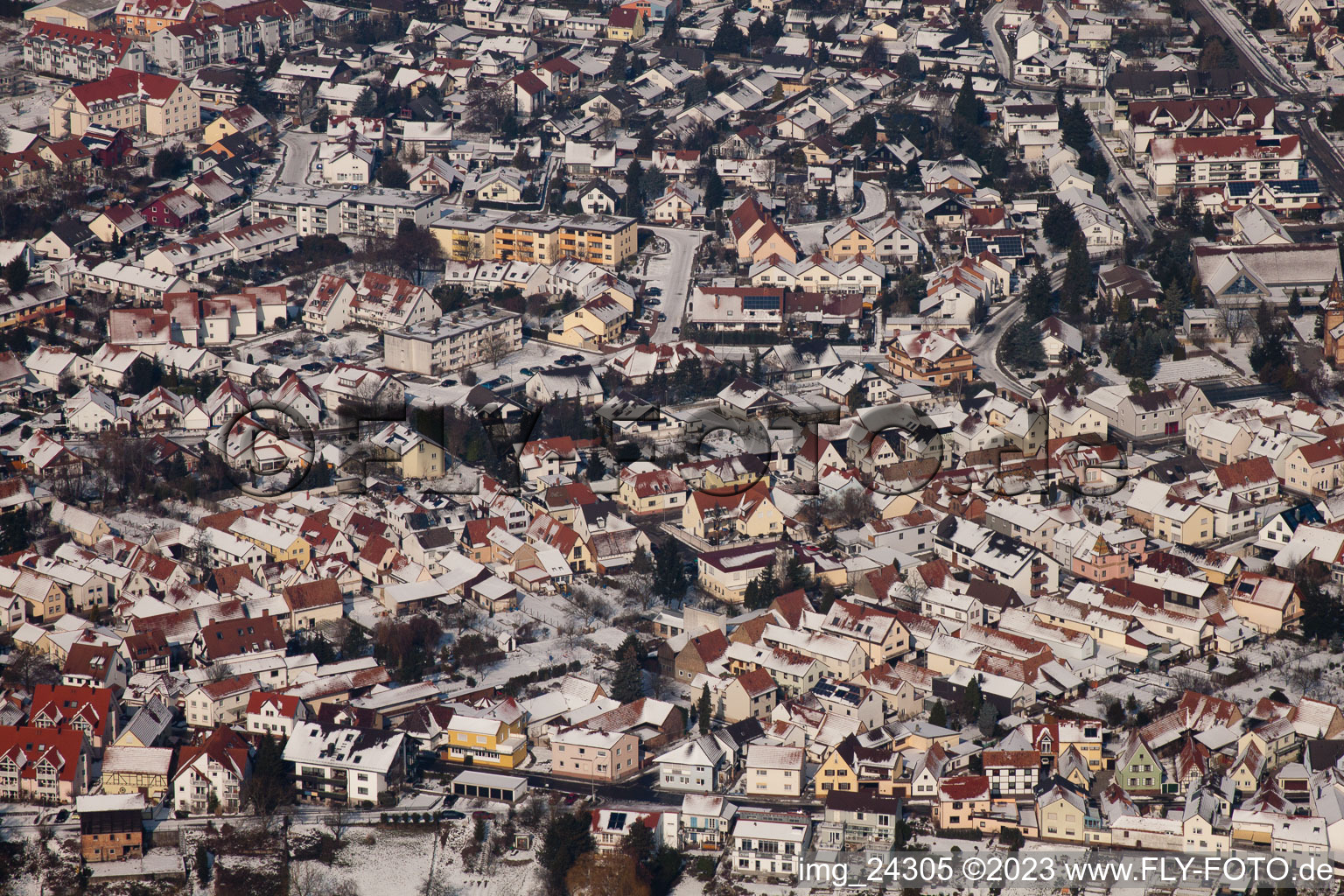 Aerial photograpy of Jockgrim in the state Rhineland-Palatinate, Germany