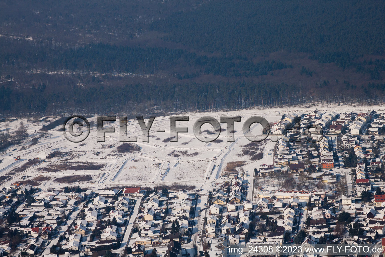 New development area West in Jockgrim in the state Rhineland-Palatinate, Germany