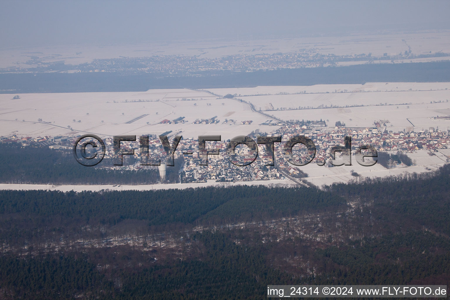 Hatzenbühl in the state Rhineland-Palatinate, Germany seen from above