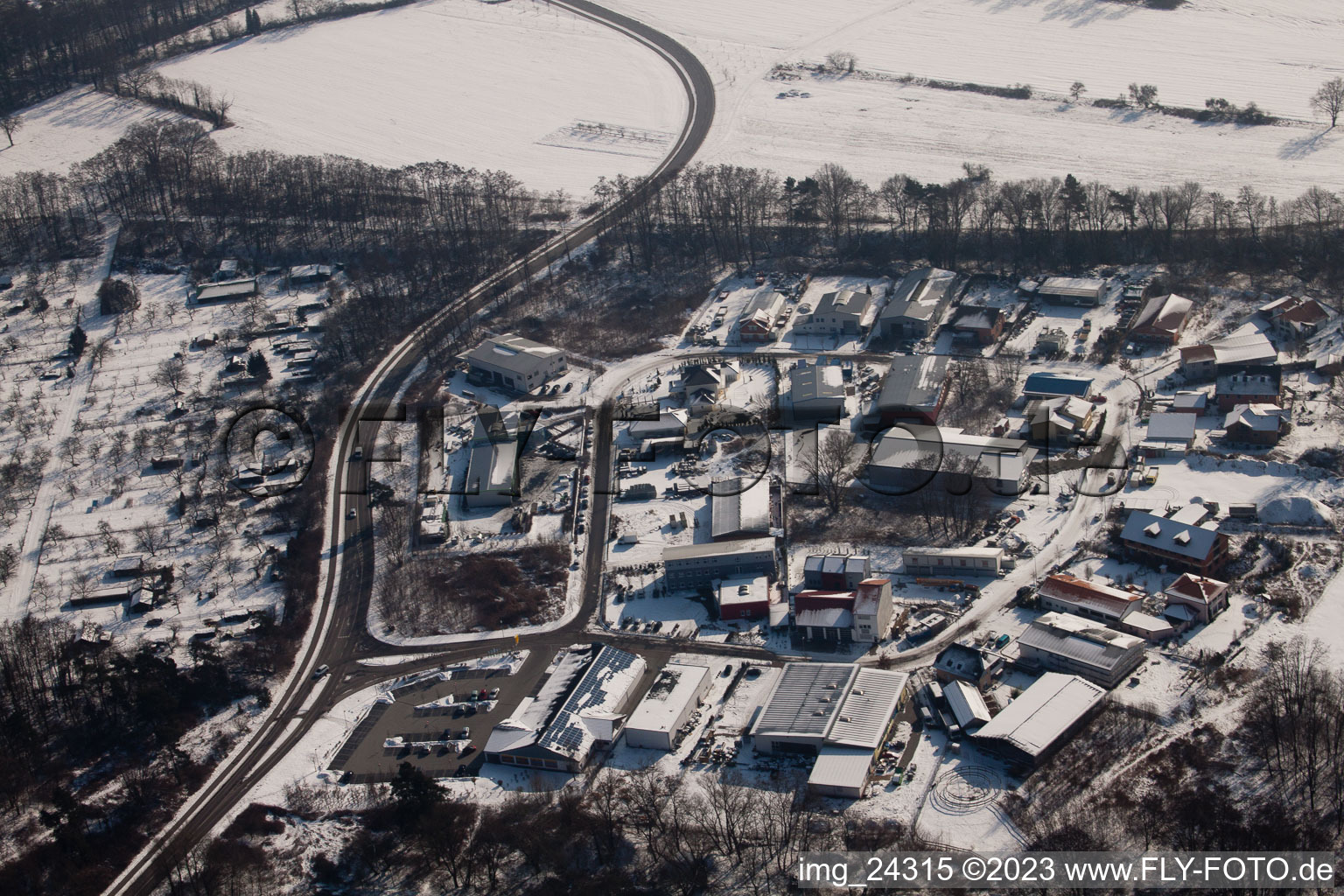 Mittelwegring commercial area in Jockgrim in the state Rhineland-Palatinate, Germany