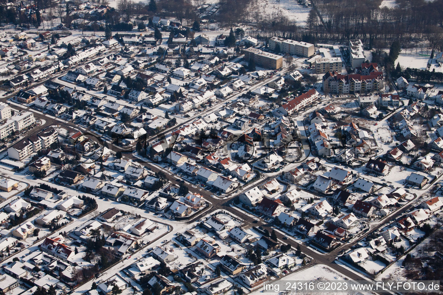 Jockgrim in the state Rhineland-Palatinate, Germany viewn from the air